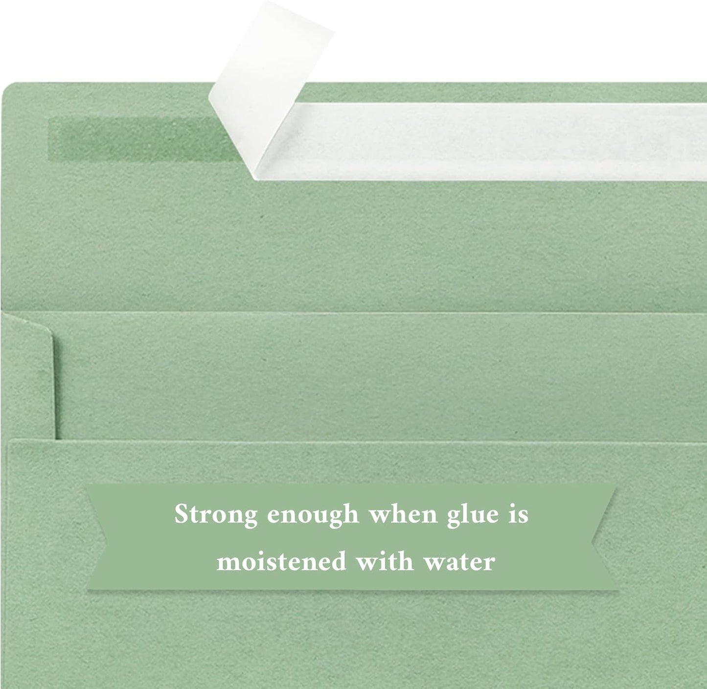 50 Pack #10 Business Envelopes, Sage Green Standard Envelopes Self Seal, Letter Size Mailing Envelopes for Checks Letters Invoices Statements Birthday Graduation Wedding, 4 1/8 x 9 1/2 Inch