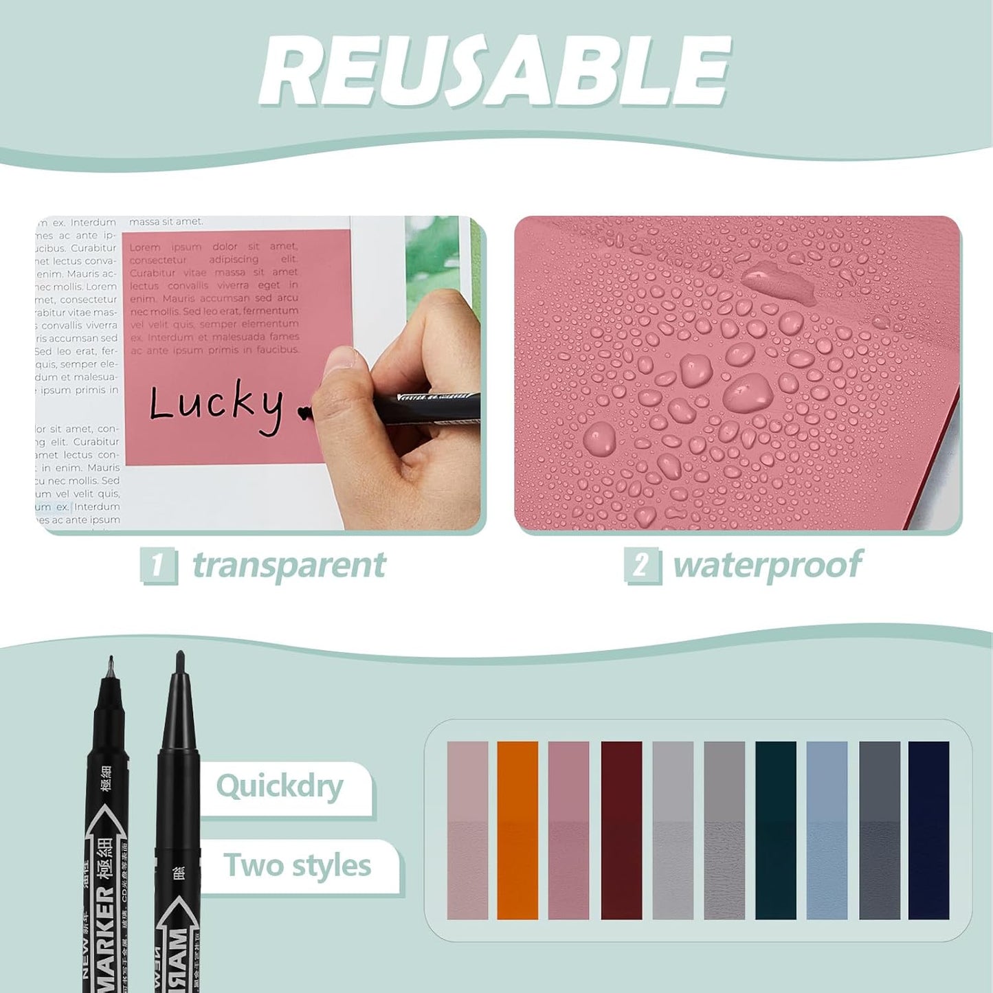 Jutom 38 Pcs Book Annotation Kit Aesthetic Highlighters Gel Pens Set Sticky Notes Tabs Markers Dual Ended Highlighter Quick Dry Ink Pens for Office Annotating Books(Earth Tones,Square)