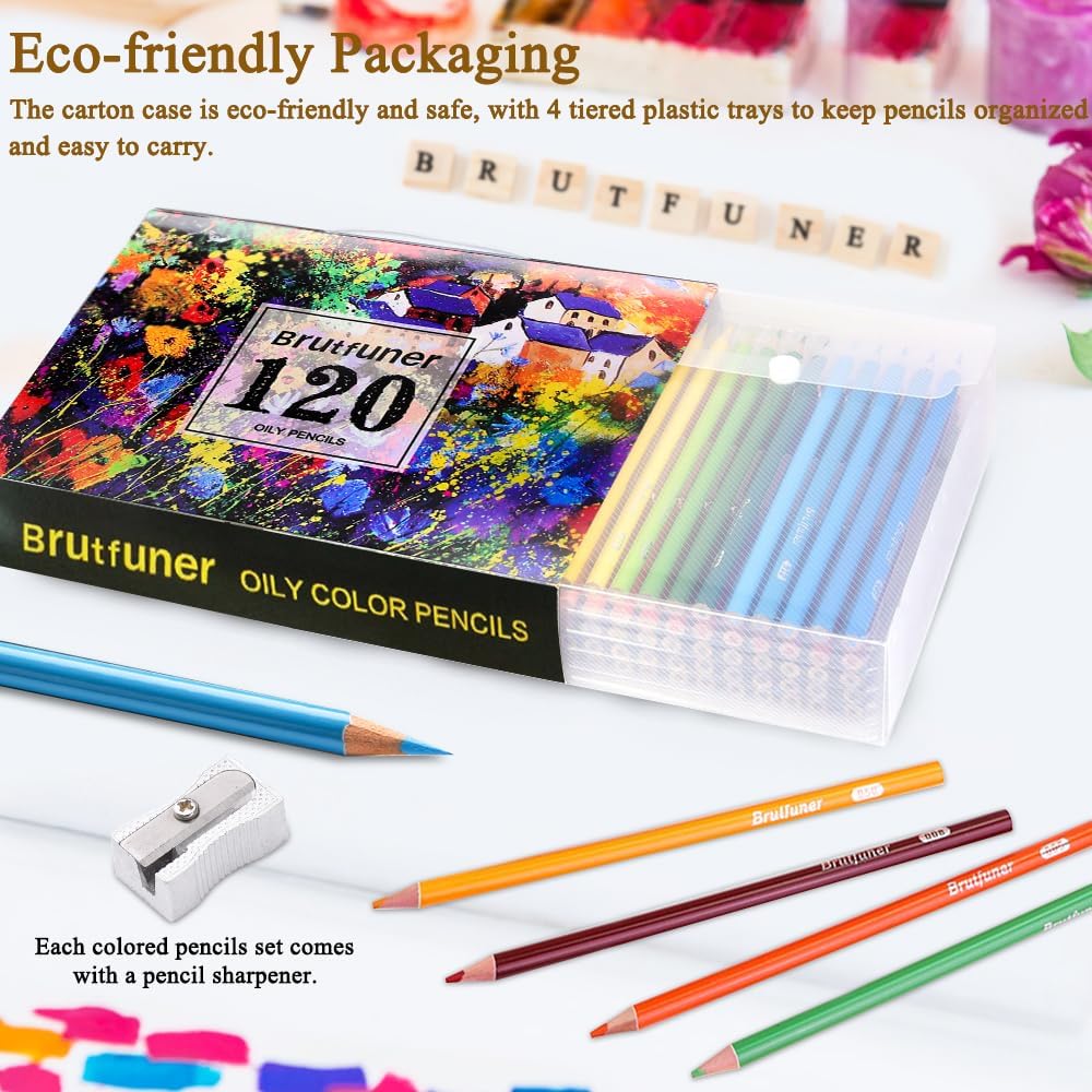 LBW Colored Pencils Oil Pencils Soft Core Color Pencil Set Drawing Pencil Ideal for Adult Coloring Books Kids Artists Beginners (120)