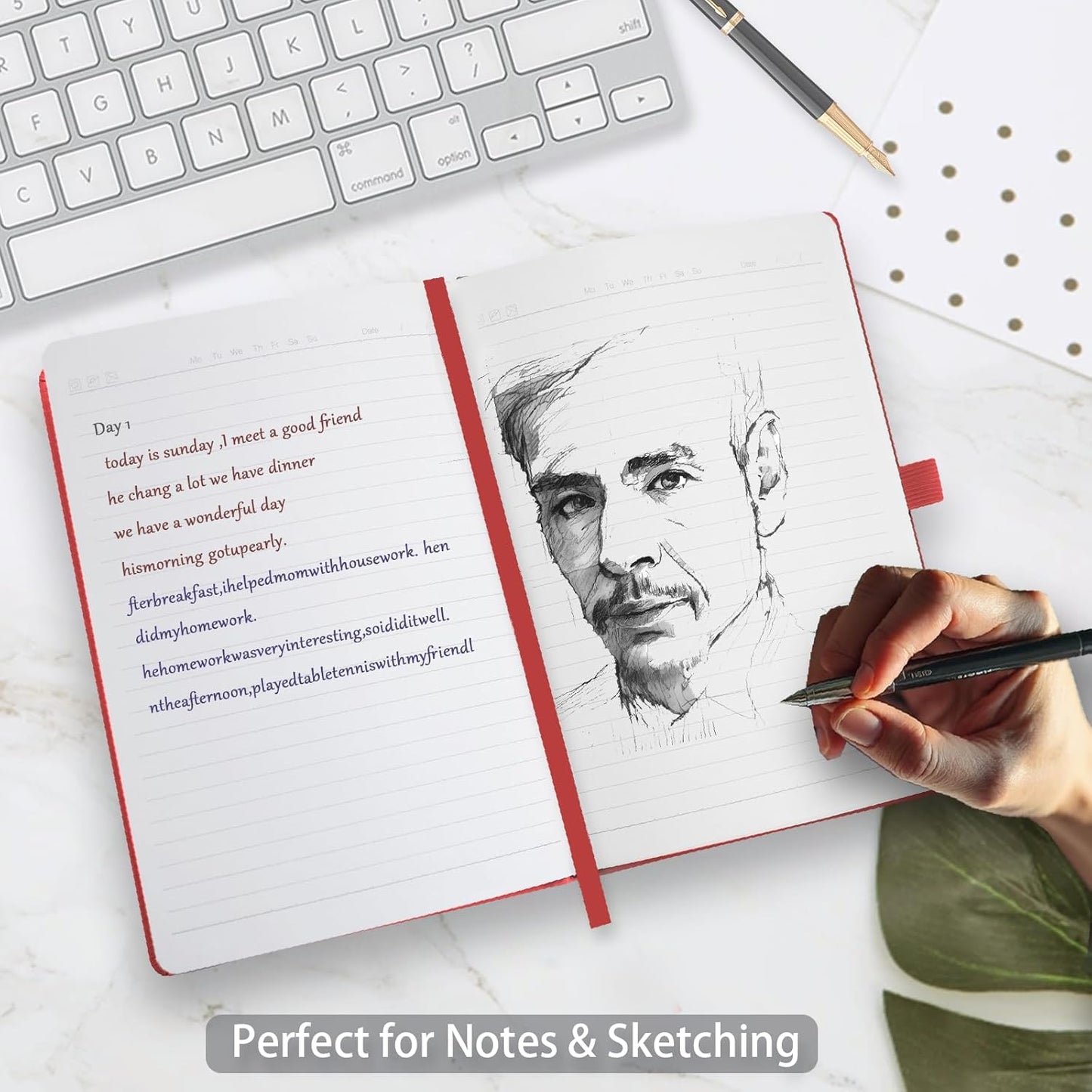 Hardcover Notebooks, 6 Packs A5 Lined Journals Notebook for Writing 160 Pages, 8.2 x 5.5 inch, Classic Ruled Notebooks for College/Work/Travel (Assorted Color-6 Pack)