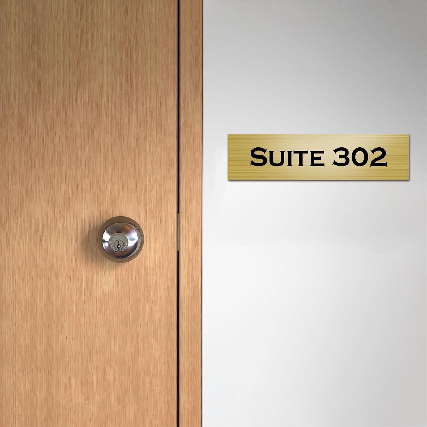 Custom Office Engraved Name Plate for Door or Wall Sign, Personalized Door Name Plate for Office with Adhesive, Laser Engraving, 10 Colors Available, 3 Styles (2" x 10")