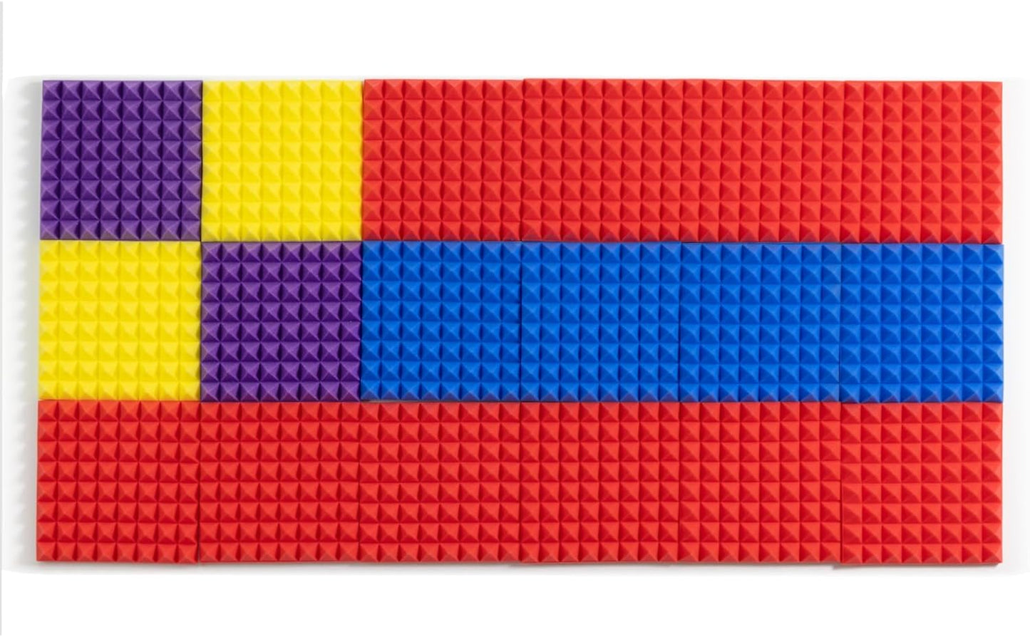 Sonicism Acoustic Panels Self-Adhesive Pyramid 12 Pack,12" X 12" X 1" Sound Proof Foam Panels for walls Fast Expand 35kg/mÂłHigh Density Soundproof Wall Panels,Sound Absorption & Decoration(Blue/Black)