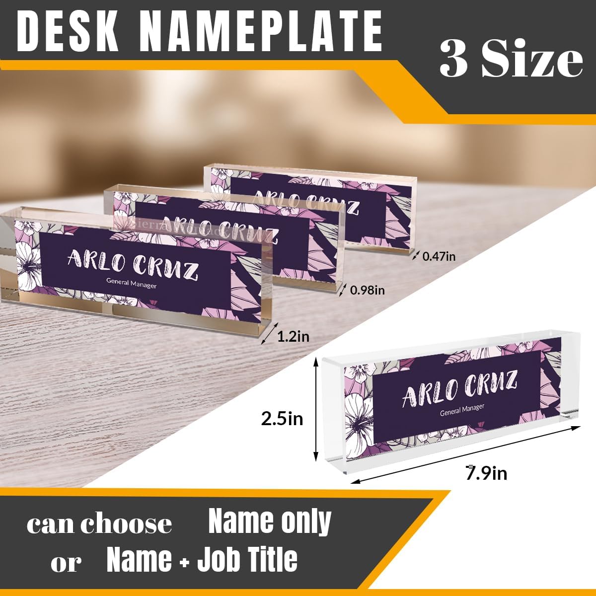 Personalized Office Name Plate, Custom Name Plaque for Desk, Office Desk Nameplates, Acrylic Desk Ornaments, Custom Employee Appreciation Gifts