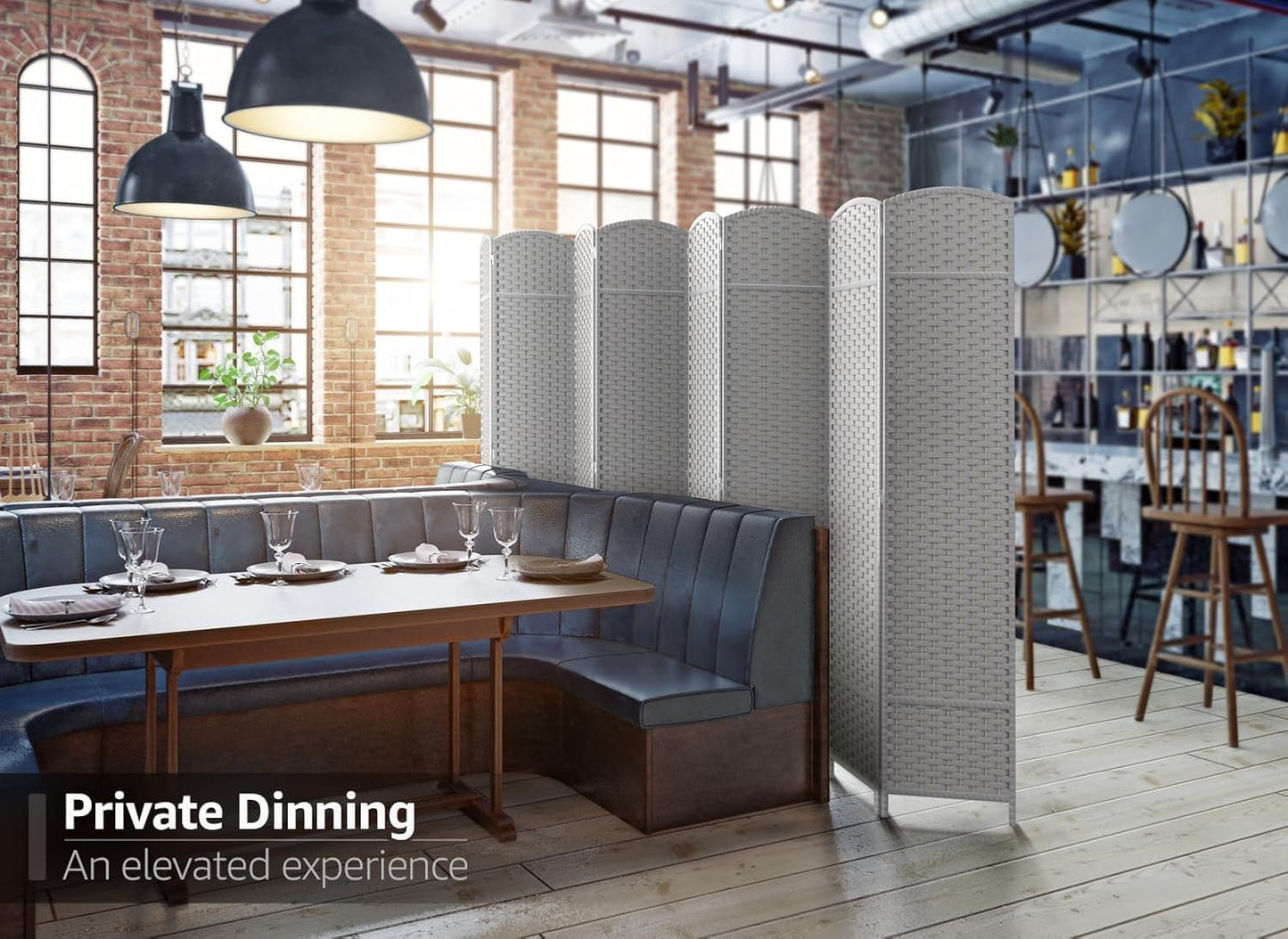 Sorbus 8 Panel Room Divider 6 ft. Tall - Privacy Screen, Extra Wide Double Hinged Panels, Mesh Hand-Woven Design, Partition Room Dividers and Folding Privacy Screens, Wall Divider for Room Separation