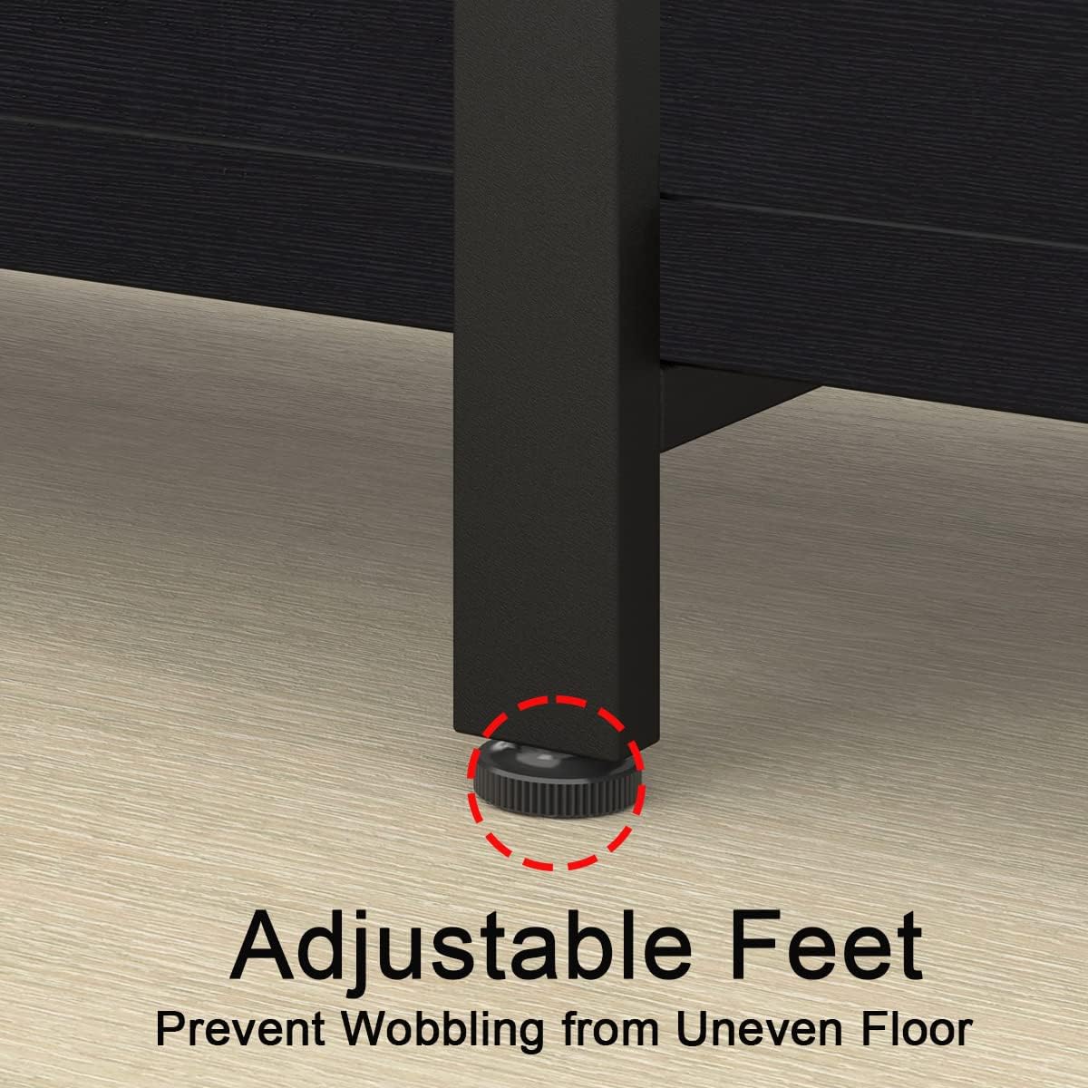 HSH 6 Tier Tall Black Bookshelf, Modern Large Storage Book Shelves & Display Book Shelf,Industrial Open Vertical Metal and Wood Black Bookcases 6 Shelf for Bedroom Living Room Office, Black Oak