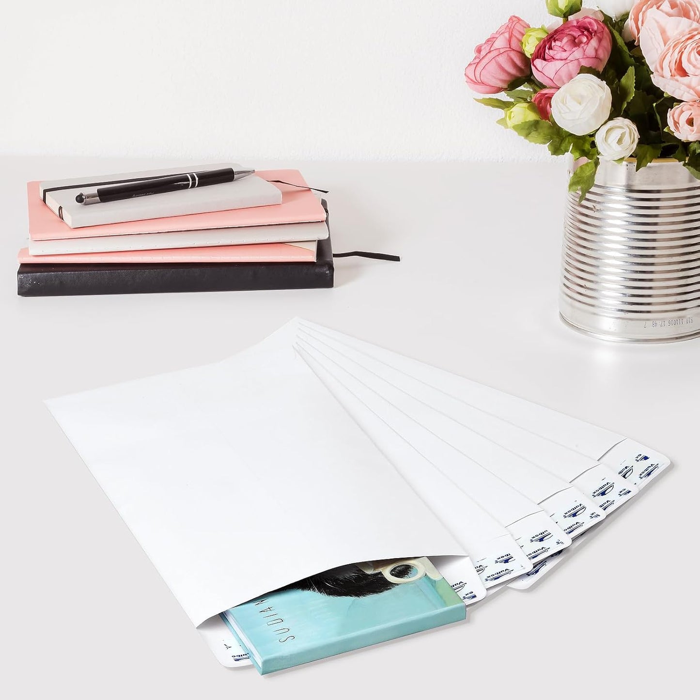 ValBox 6x9 Self Seal Security Catalog Envelopes 250 Count Small White Envelopes for Mailing, Storage and Organizing