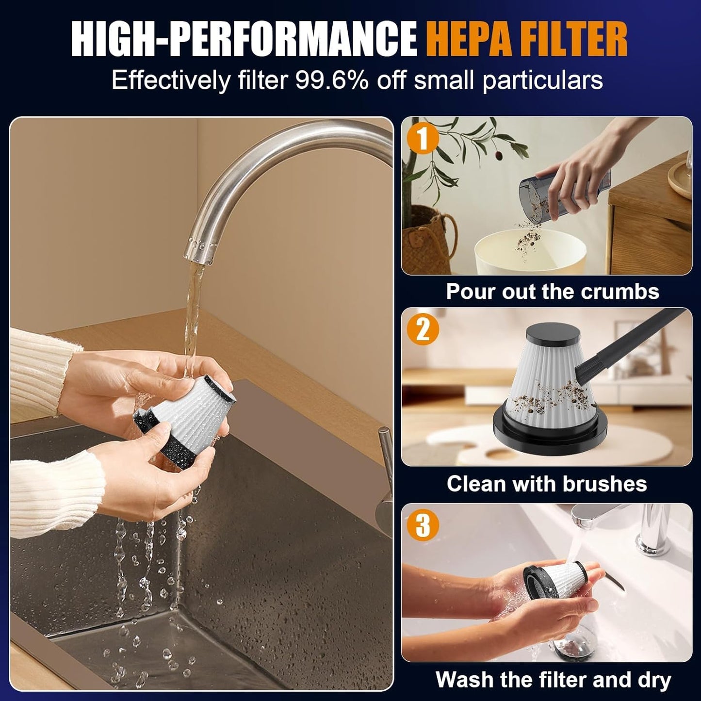 7000Pa Mini Vacuum Cleaner: Handheld Vacuum & Electronics Duster & Hand Pump Cordless Keyboard Vac 3-Gear Compressed Air Blower for Computer Sewing Machine Laptop Car Home Office