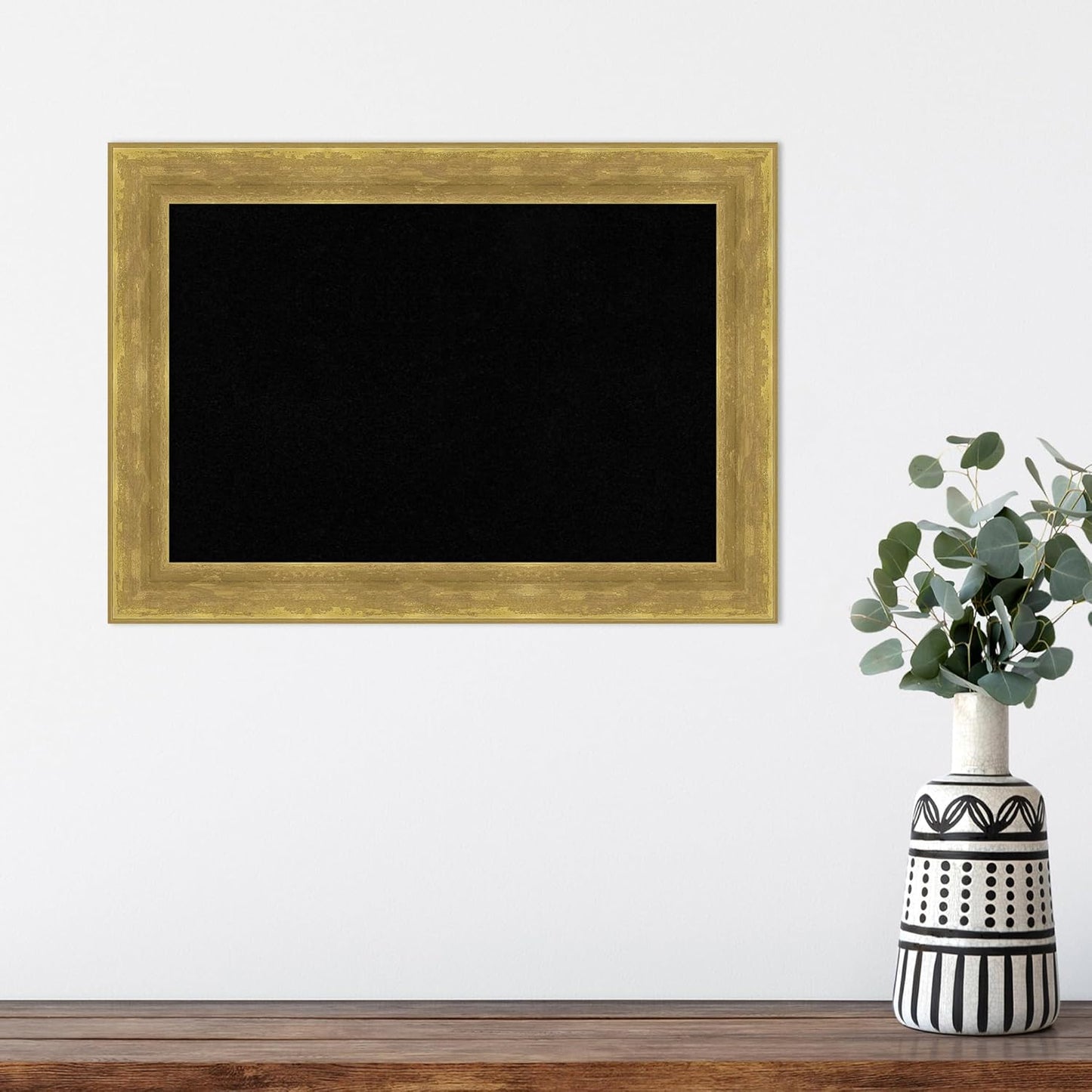 Amanti Art Black Cork Board for Wall, 15x21 Vision Board with Gold Wood Frame, Small Corkboard Office Decor for Home Organization, Modern Corkboard Pinboard to Display Items for Home Organization in