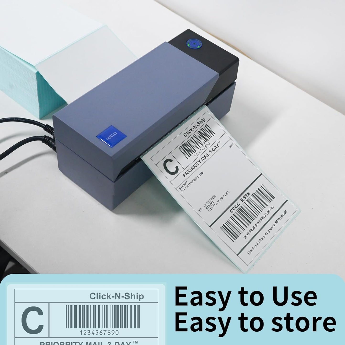 L LIKED 4000 Fanfold 4 x 6 Thermal Labels, with Perforated Line Shipping Labels, Compatible with Zebra & Rollo Printer, Commercial Grade