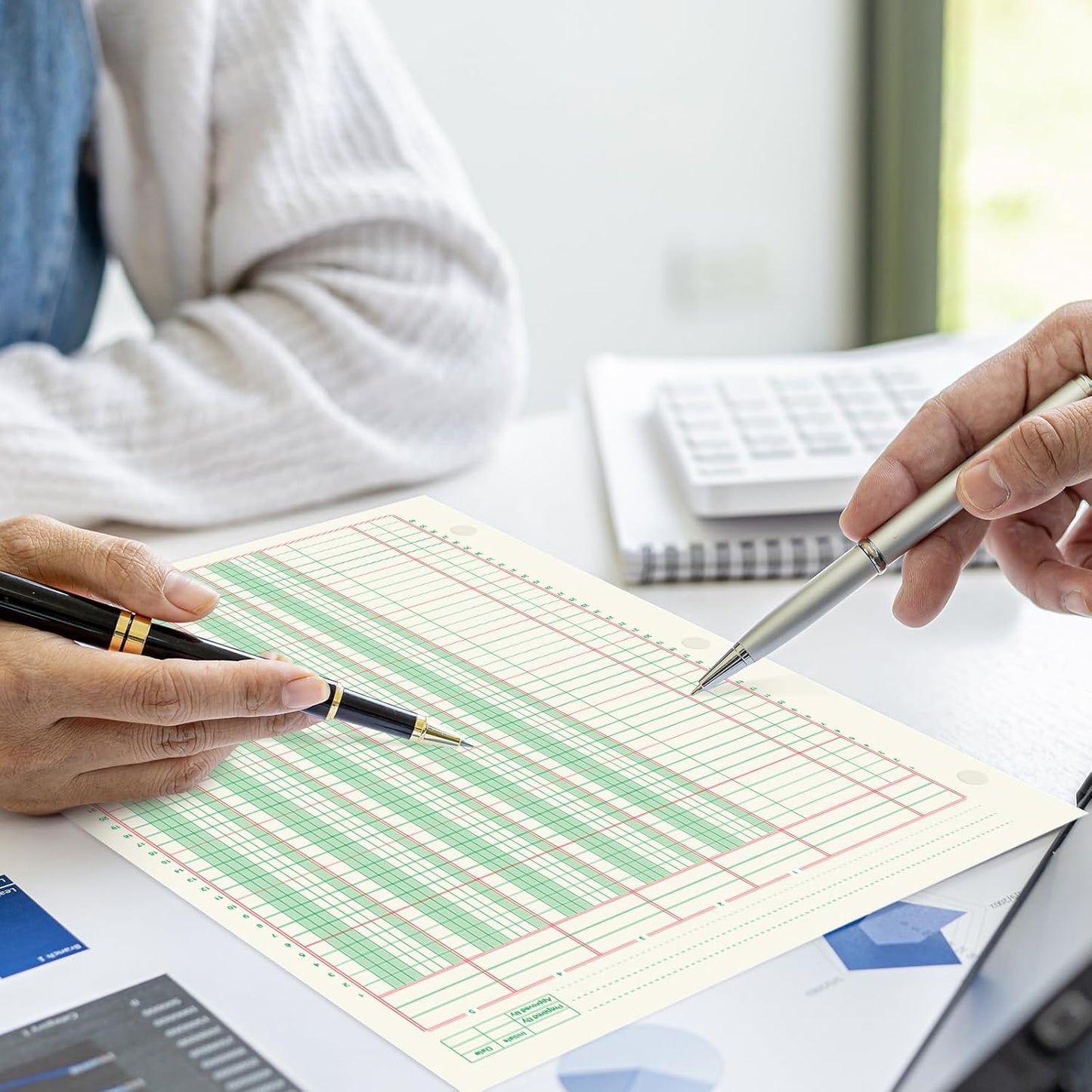 gisgfim 2 Pads 100 Sheets Columnar Analysis Pad 3 Hole Punch Accounting Ledger Book 8-1/2 x 11 Ledger Paper Pad Double Page Format Columnar Pads for Business Bookkeeping & Data(5 Column Ledger)