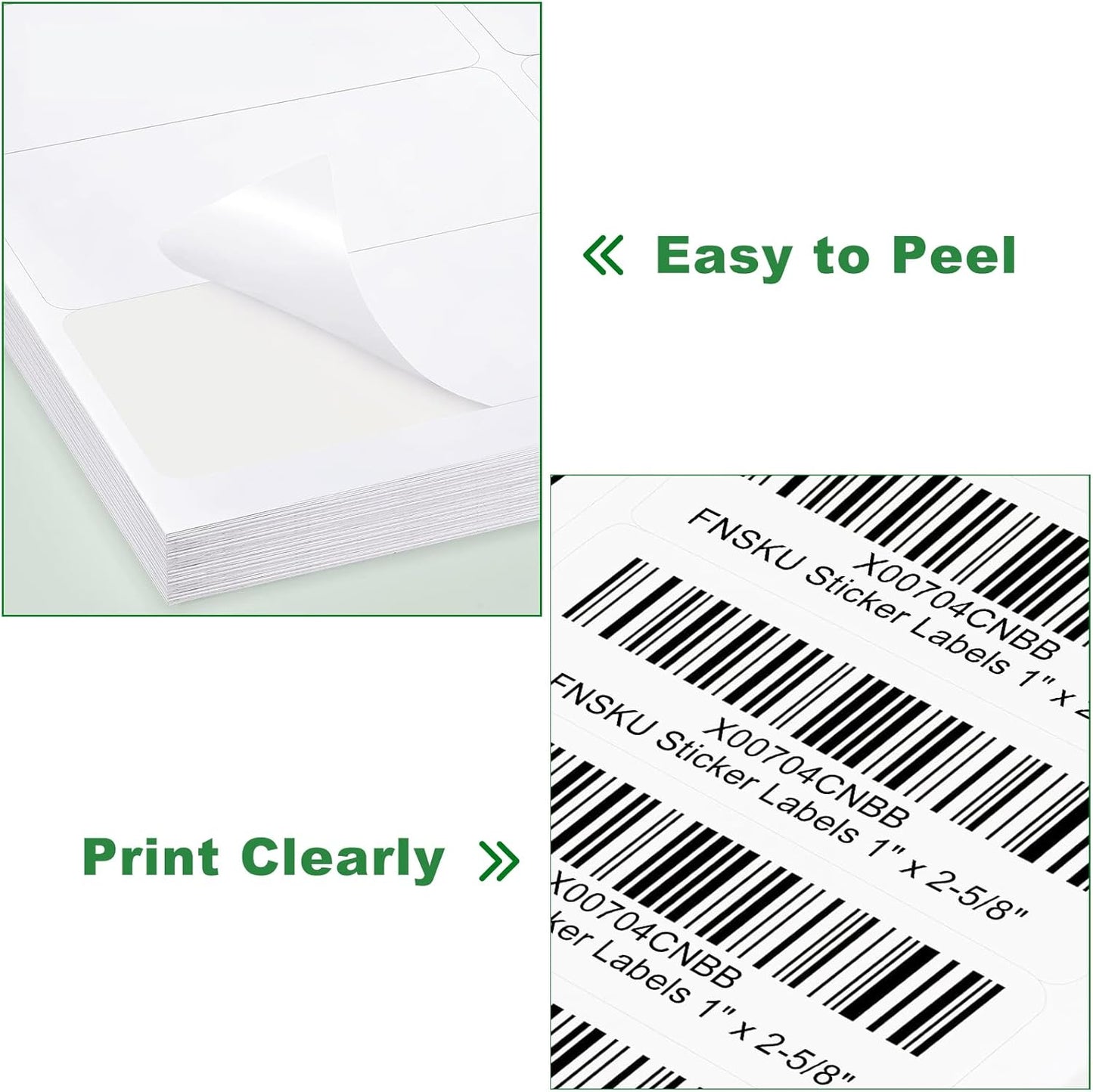 Address Labels 1" x 2-5/8", 15000 Printable Labels for Mailing, Envelopes, Laser/Inkjet Printer, 8.5"×11" White Label Stikcers Paper 30 Up Blank Label Per Sheet,(500 Sheets)