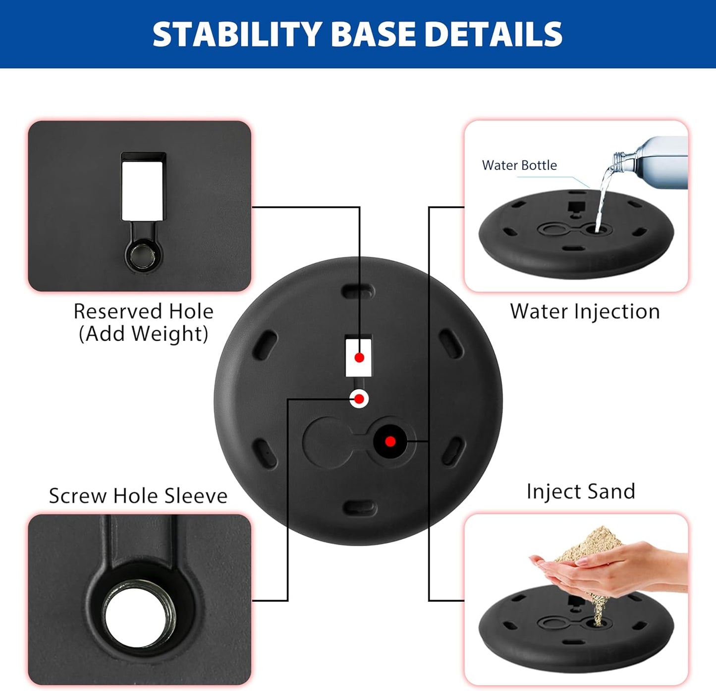 4 Packs 8.5x11 Inch Sign Stand - Adjustable Floor Standing Sign Holder, Pedestal Poster Stand for Vertical & Horizontal Display, Outdoor & Indoor Use for Business & Store Signage - Black