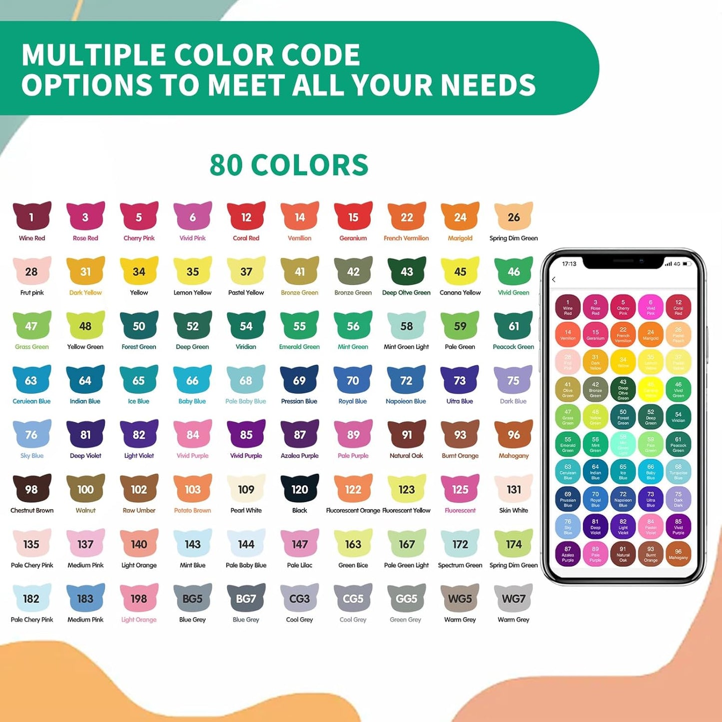 80 Colors Alcohol Markers with Free App, Dual Tip Art Marker with Kickstand Case for Artists Adults and Kids. Alcohol Based Markers for Coloring Painting Sketching and Drawing, Great Gift