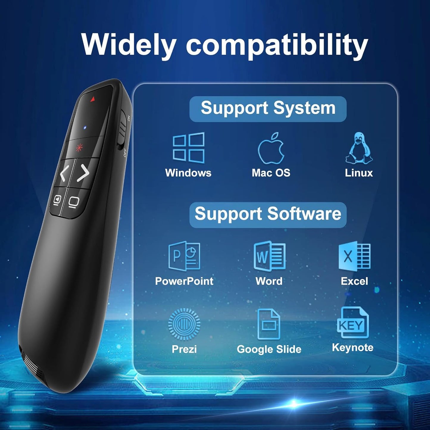 (2 Units) Wireless Presentation Clicker PowerPoint Presenter Remote: Clicker with Red Laser Pointer Long Range PPT Control -Power Point Google Slide Advancer for Mac Laptop PC Computer Keynote