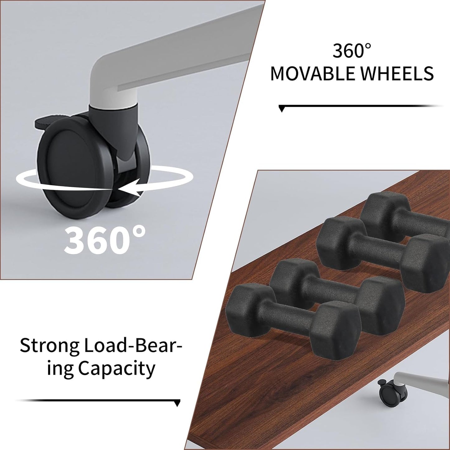 Conference Room Table with Flip-Top Design for Dynamic Meetings, Business Table Computer Desk with Heavy-Duty Frame,Foldable Seminar Meeting Tables for Home Office (6, A, 55.1IN)