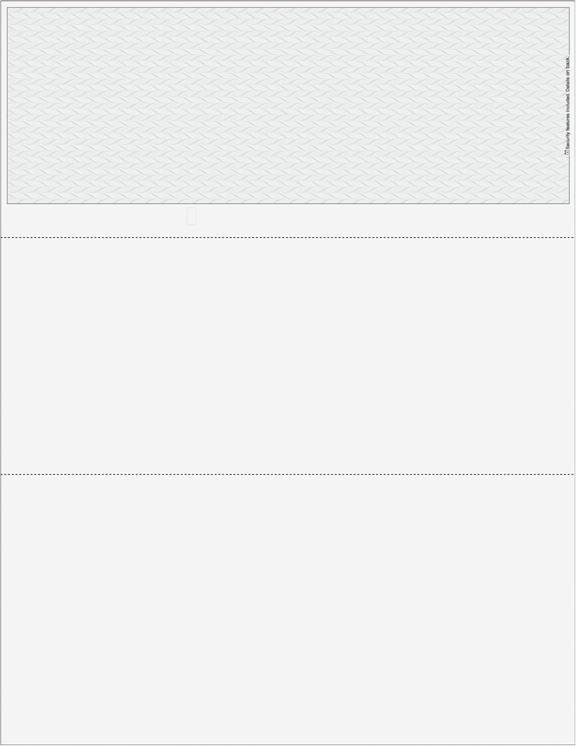 Classic Blank Top Business Check, Blank Computer Top Check Paper with Grey Herringbone Background, 500/Pk