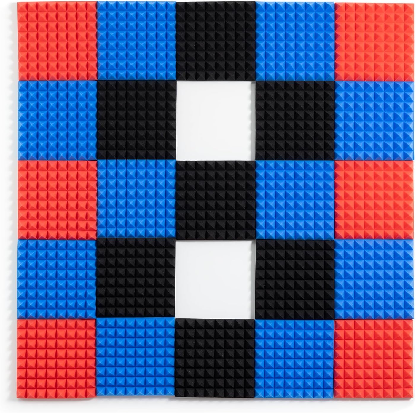 Sonicism Sound Proof Foam Panels for Walls Self-Adhesive 12 Pack Pyramid 12" X 12" X 2" Acoustic Panels,35kg/m³High Density Soundproof Wall Panels Fast Expand,Sound Absorption & Decoration(Red)