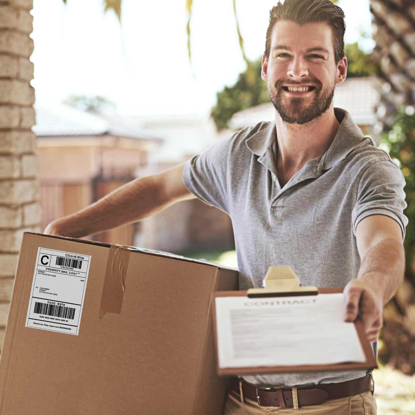 L LIKED 4"x 6" Direct Thermal Labels White Perforated Shipping Labels, 250 per Roll, Pack of 20 Rolls - Commercial Grade