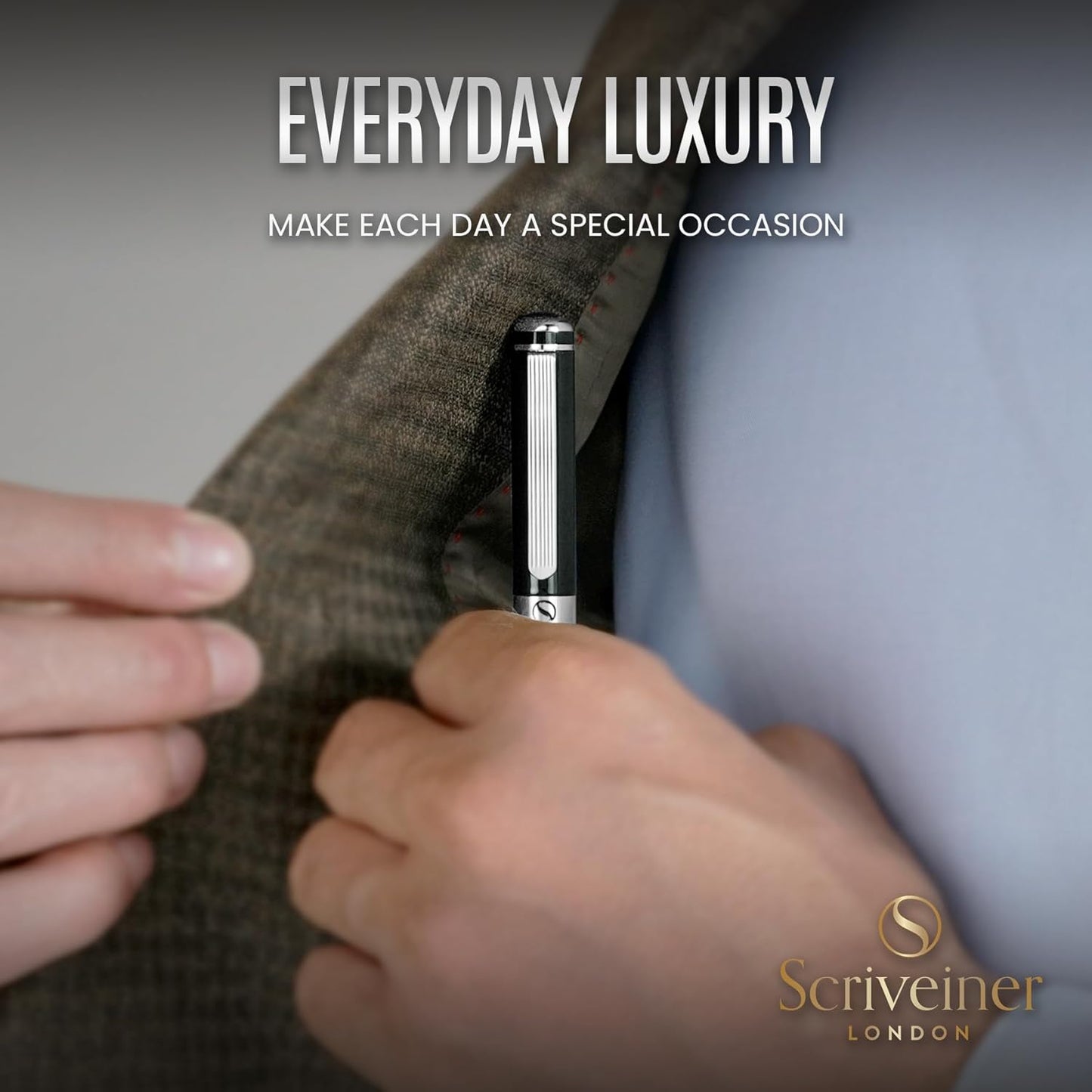 Scriveiner Black Green Ballpoint Pen - Black Green Luxury Pen, Chrome Finish, Schmidt Black Refill, Best Ball Pen Gift Set for Men & Women, Professional Executive Office, Nice Designer Pen