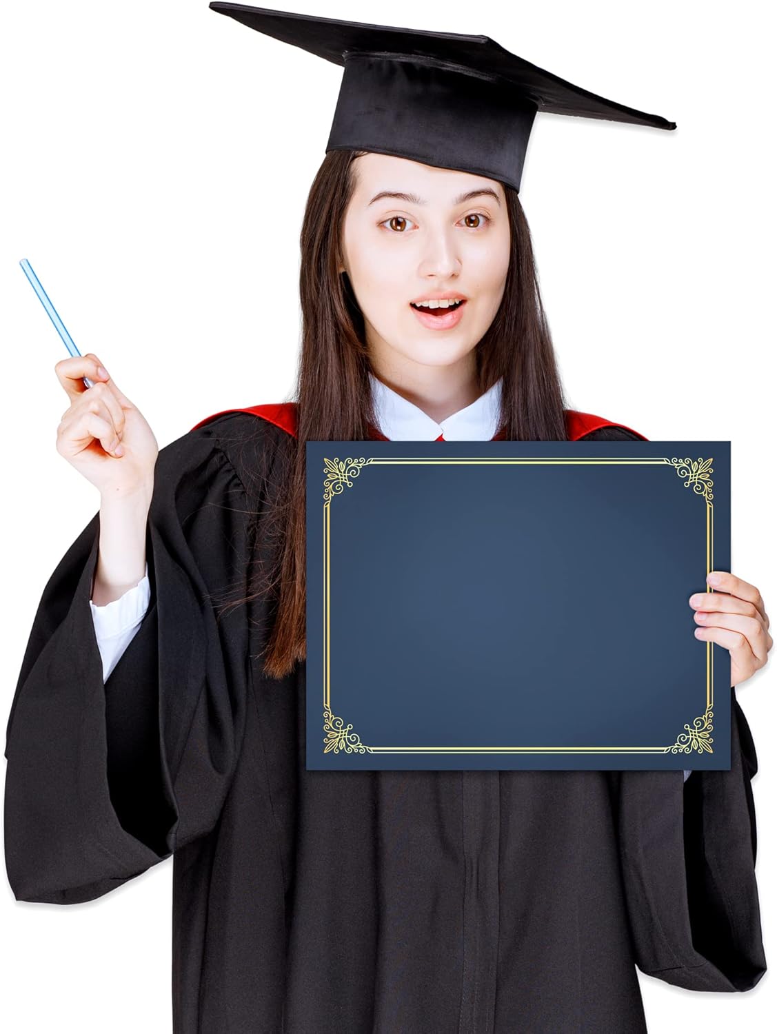 GNL 50 Packs Blue Certificate Holders - Diploma Holders, Certificate Covers with Gold Foil Border, for Letter Size 8.5 x 11 Award Certificate Paper and Documents