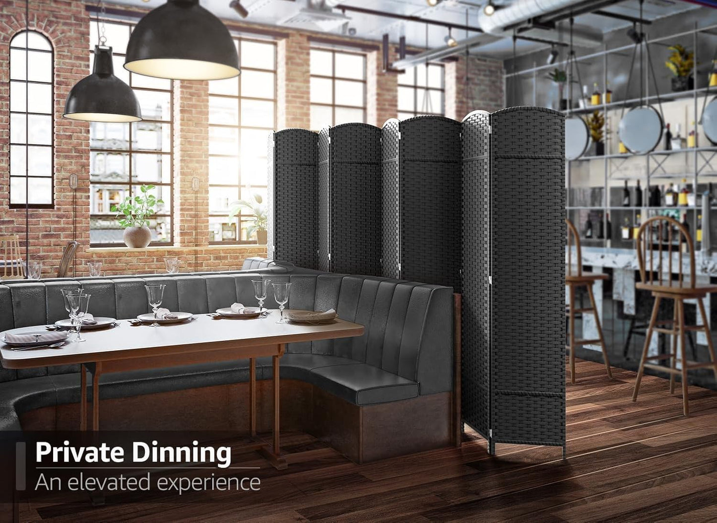 Sorbus 8 Panel Room Divider 6 ft. Tall - Privacy Screen, Extra Wide Double Hinged Panels, Mesh Hand-Woven Design, Partition Room Dividers and Folding Privacy Screens, Wall Divider for Room Separation