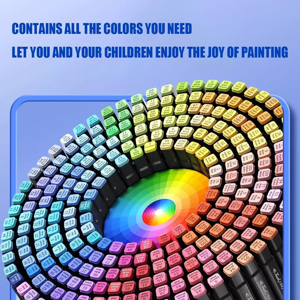 Alcohol Markers, 120 Colors Art Drawing Set for Kids Adults Dual Tip Permanent Sketch, With Organizing Case