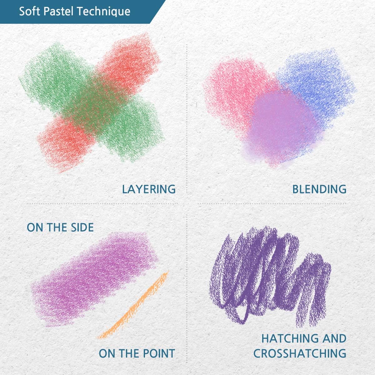 HA SHI Soft Chalk Pastels, 24 Assorted Colors Non Toxic Art Supplies, Square Charcoal, Drawing Media for Artist Stick Pastel for Professional, Kids, Beauty Nail Art, Pan Chalk Pastels