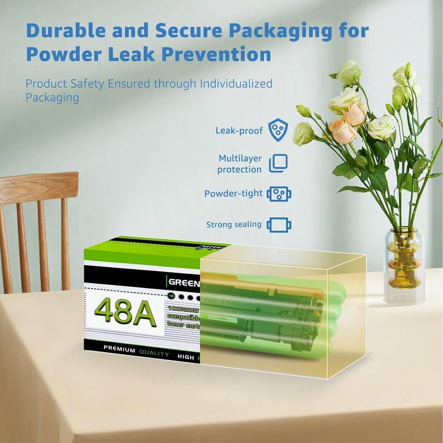 greencycle Compatible 48A Toner Cartridge Replacement for HP 48A CF248A Toner Cartridge for Pro M15w M15a M16w M16a MFP M28w M28a M29w M29a M30w M31w Printer (4 Black)