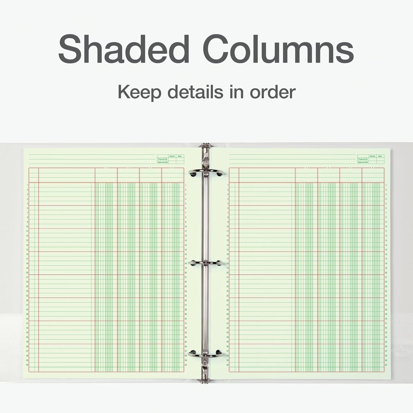Adams Columnar Analysis Pad, 4 Column Ledger, 8.5" x 11", 100 Pages (50 Sheets), Green, 3 Hole Punch, for Accounting, Bookkeeping & Data (ACP85114)