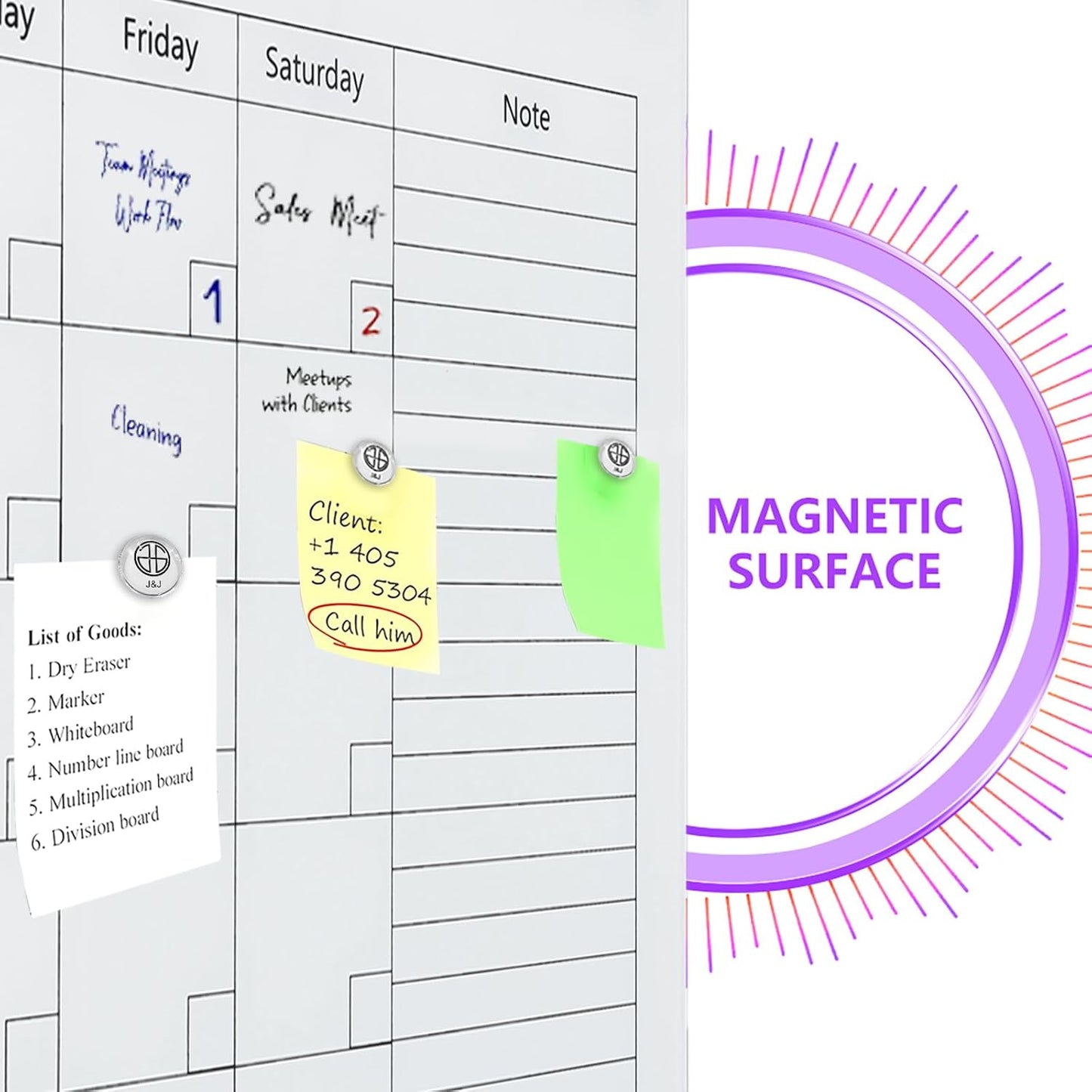 Magnetic Whiteboard Calendar, 4' x 3' Glass Wall Calendar Dry Erase Board Monthly Planner for Home, School, Office, Frameless, with Markers, Marker Tray, Eraser, Magnets