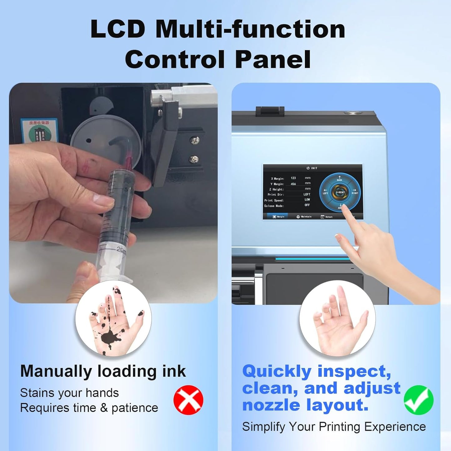 MZK A3 Plus DTF Printer XP600 Doubled-Speed,13+" DTF Film,Built-in Holiday Automatic Timed Cleaning Printhead,LED Multi-Function Fouch Screen,Film Cutter,White Ink Circulation,Gift Ink 2 Year