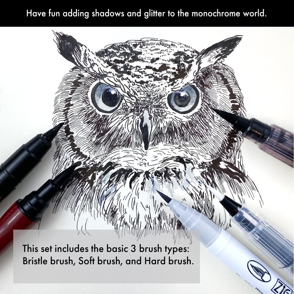 Kuretake Zig Inktober pen set, for Illustration, Manga Drawing, Lettering and Calligraphy, Professional Artist, Made in Japan (Basic No.3(5pcs.))