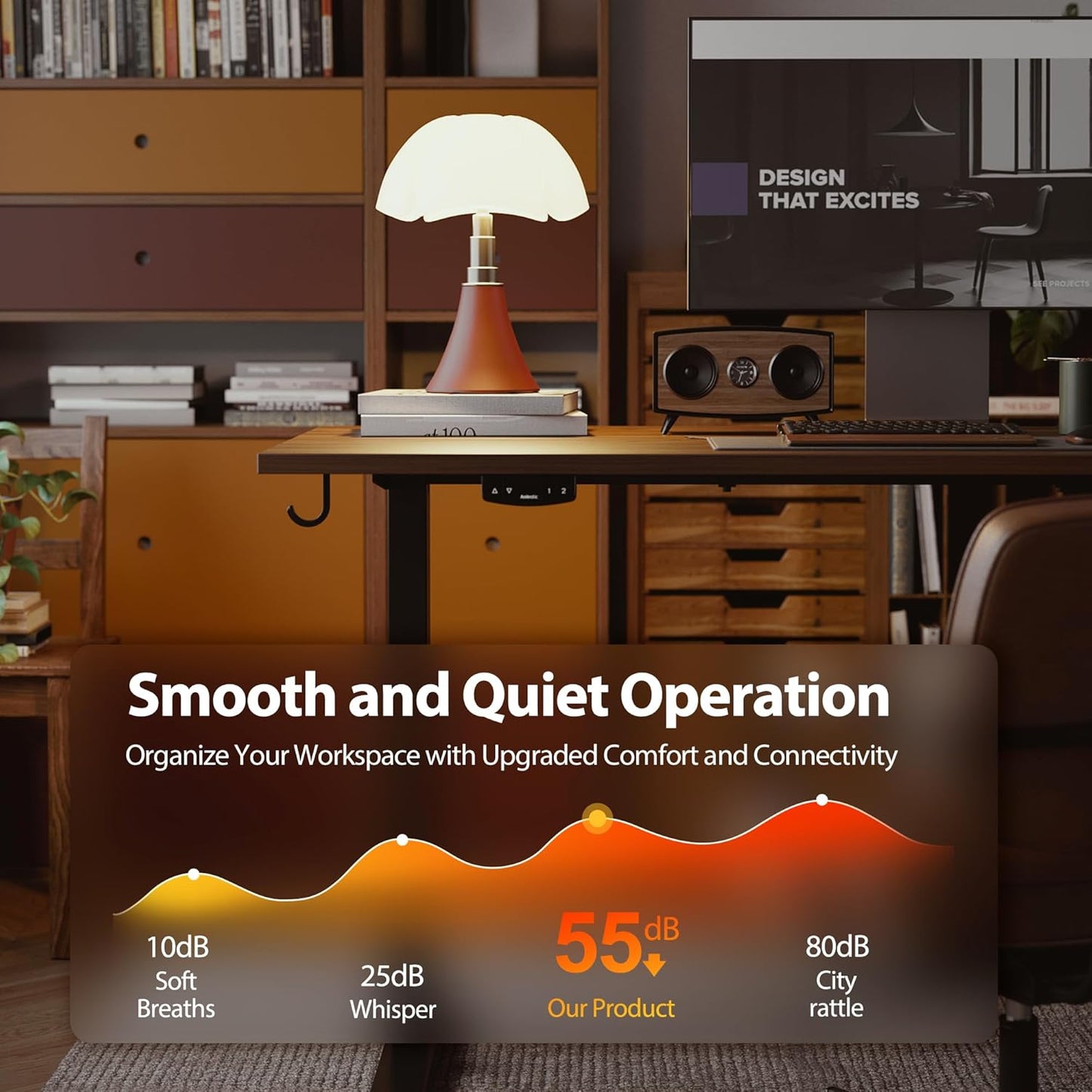 Agilestic Electric Standing Desk 40 x 24 Inches, Height Adjustable Desk, Sit Stand up Desk for Work Office Home, Ergonomic Rising Computer Table with Memory Preset, Dark Walnut