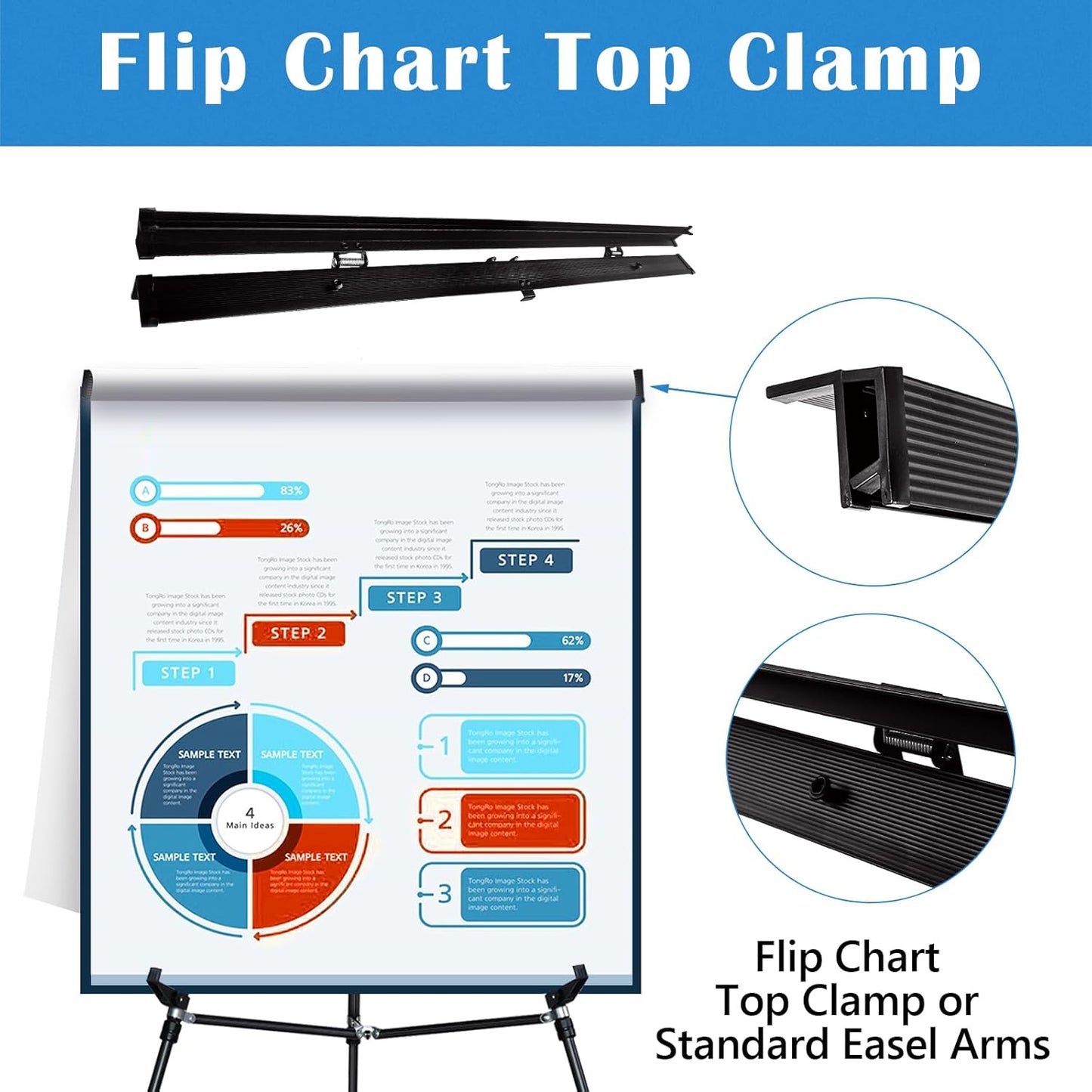 Falling in Art Extra Large 70" High Flip Chart Tripod Display Easel, Black Heavy Duty Aluminum Presentation Stand, Showroom Display Stand for Signs, Paintings, and Posters