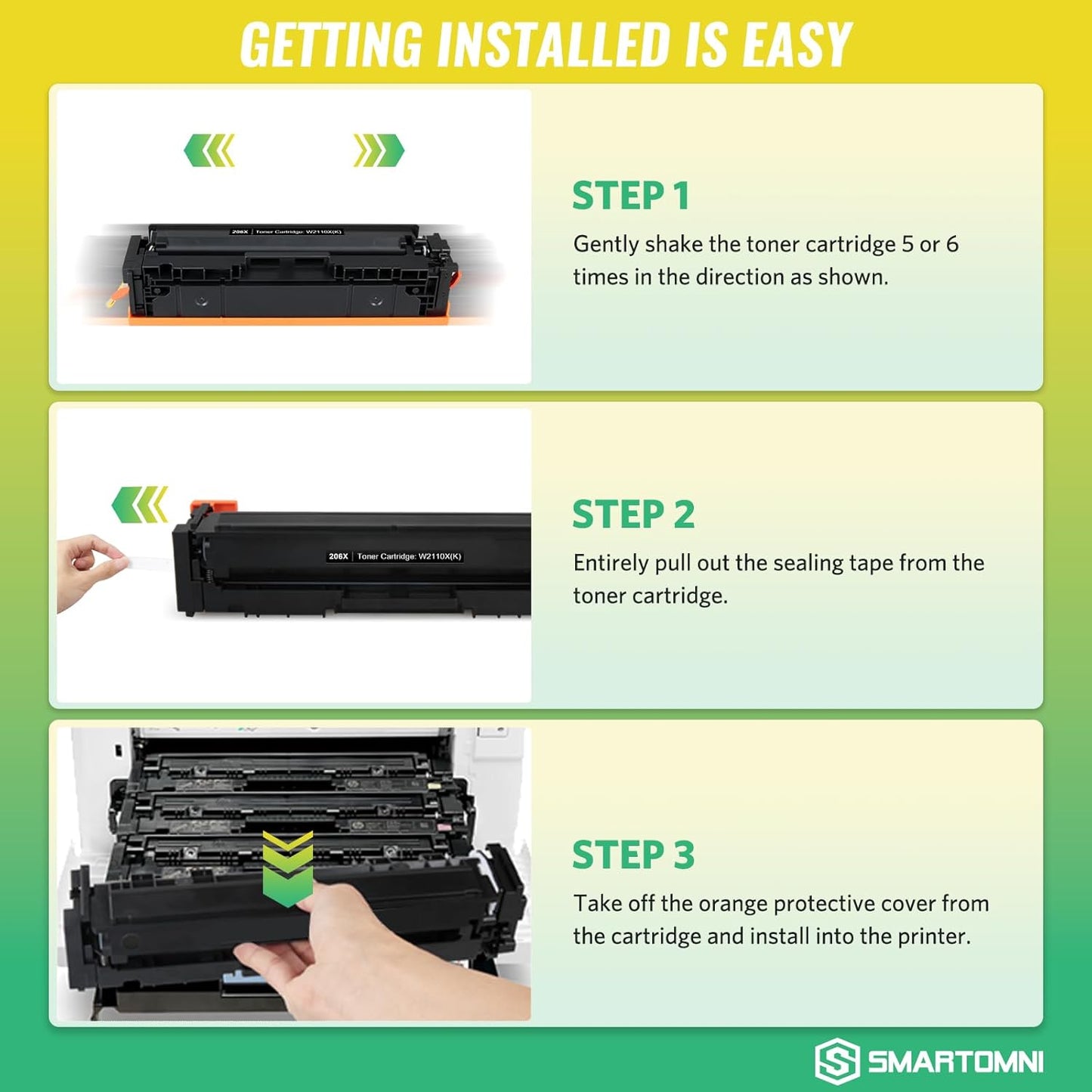 206X 206A High Yield Toner Cartridges 4 Pack (with Chip) Works with HP Color Pro MFP M283fdw M283cdw, Pro M255dw M255nw, MFP M282nw M283 M282 M255 Printer | W2110X W2111X W2112X W2113X 206A W2110A