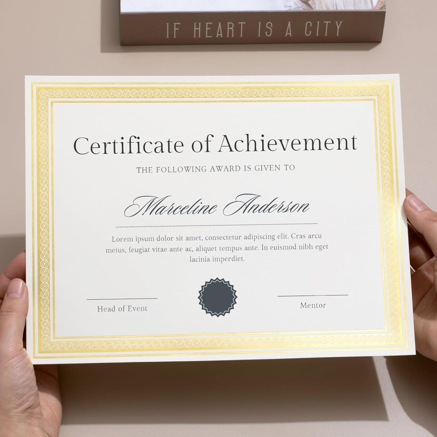 25 Count Certificate Paper 8.5 x 11 for Printing,Blank Gold Foil Border,Award Certificate Paper for Business,Graduation Diploma,School and Achievement (Ivory)