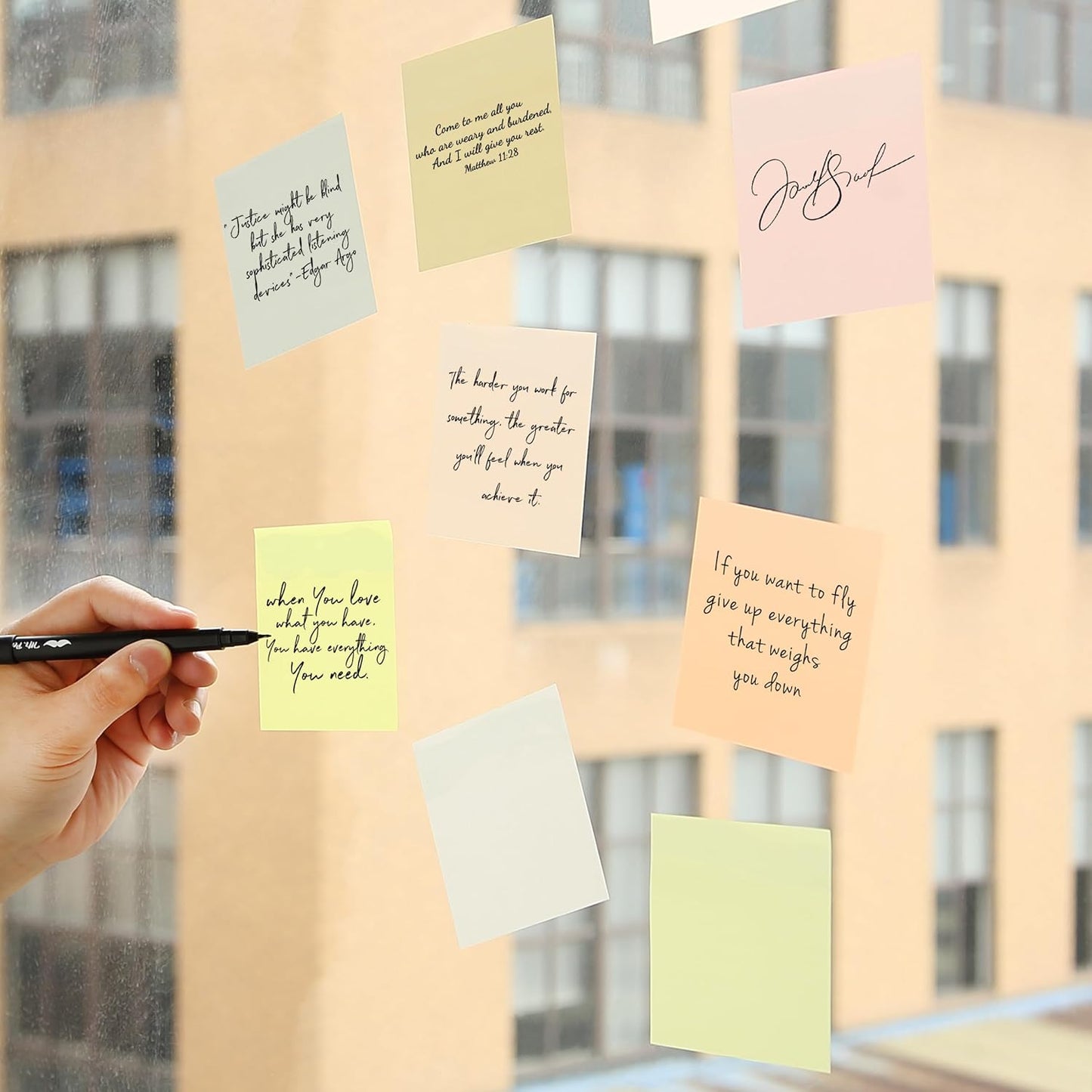 Mr. Pen- Clear Transparent Sticky Notes, 3”x3”, Earthy Colors, 12 Pads, 600 Sheets, See Through Sticky Notes