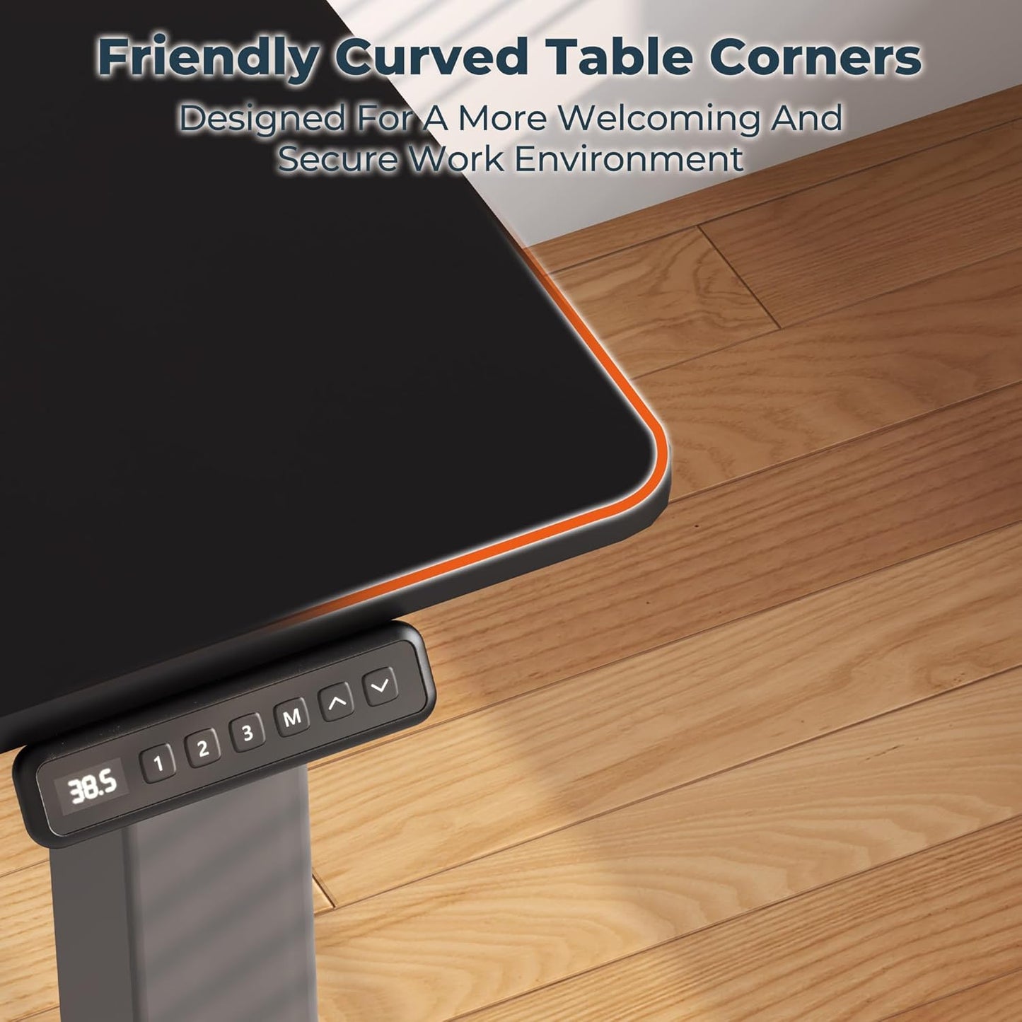 4 Legs Standing Desk, Large 79x31 Inches Electric Adjustable Height Desk with Splice Board, Stand Up Desk Home Office Computer Workstation, Black