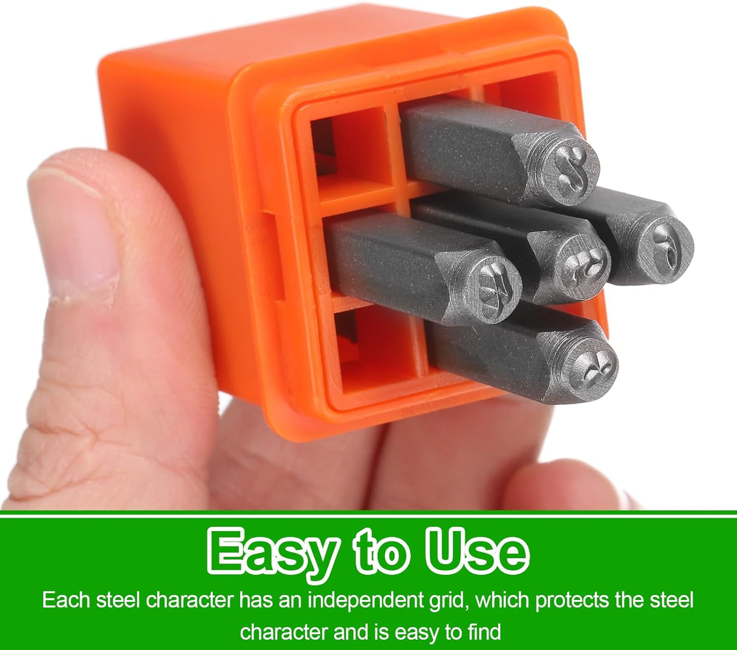 HARFINGTON 36pcs Metal Stamping Kit 5/64" (2mm) Steel Uppercase Letter and Number Punch Set (A-Z / 0-8 / "&" Symbol) Punch Press Tool with Case for Imprinting Metal Plastic Wood Leather