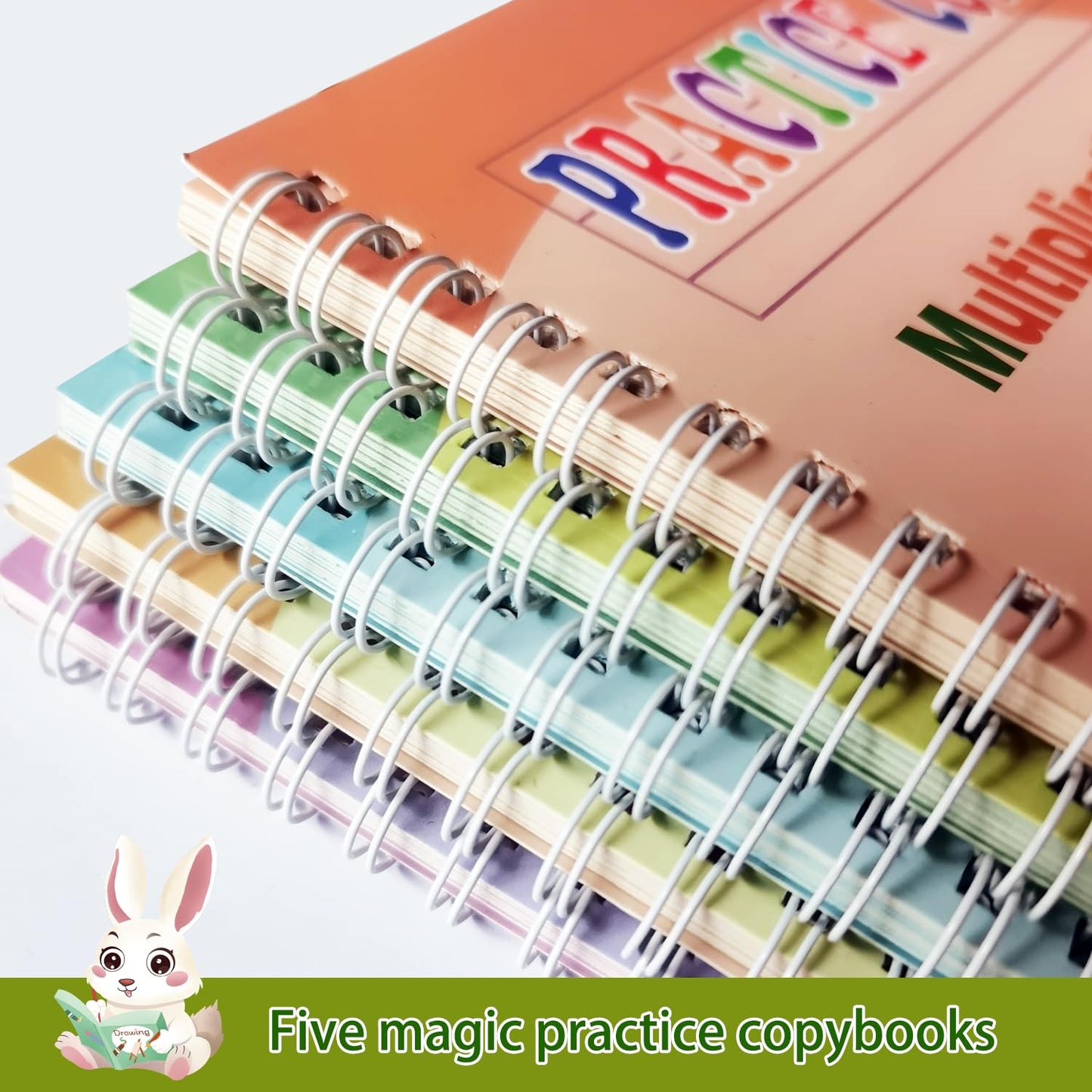 Magic Grooved Practice Copybook 5 Pack with Pens, Groove Reusable Magical Handwriting Workbooks, Tracing Letters Numbers, Math, Kindergarten Sight Words for Kids Ages 3-8 for Preschool(5books+Pens)