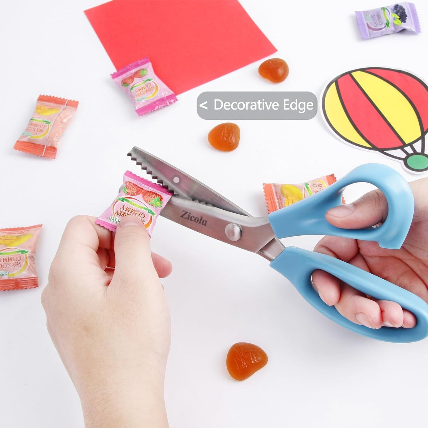 Zig Zag Scissors for lace wig, 9" Sewing Pinking Shears for Fabric Cutting, Craft Scissors Decorative Edge Paper, Ideal for Tailor, Quiltiing, Dressmaking, Scrapbooking, Home DIY, Arts&Crafting