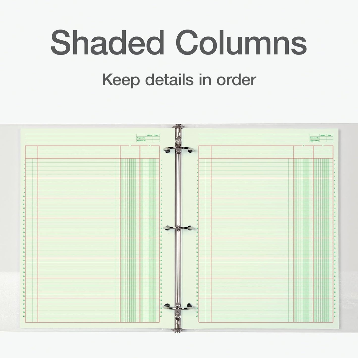 Adams Columnar Analysis Pad, 2 Column Ledger, 8.5" x 11", 100 Pages (50 Sheets), Green, 3 Hole Punch, for Accounting, Bookkeeping & Data (ACP85112)