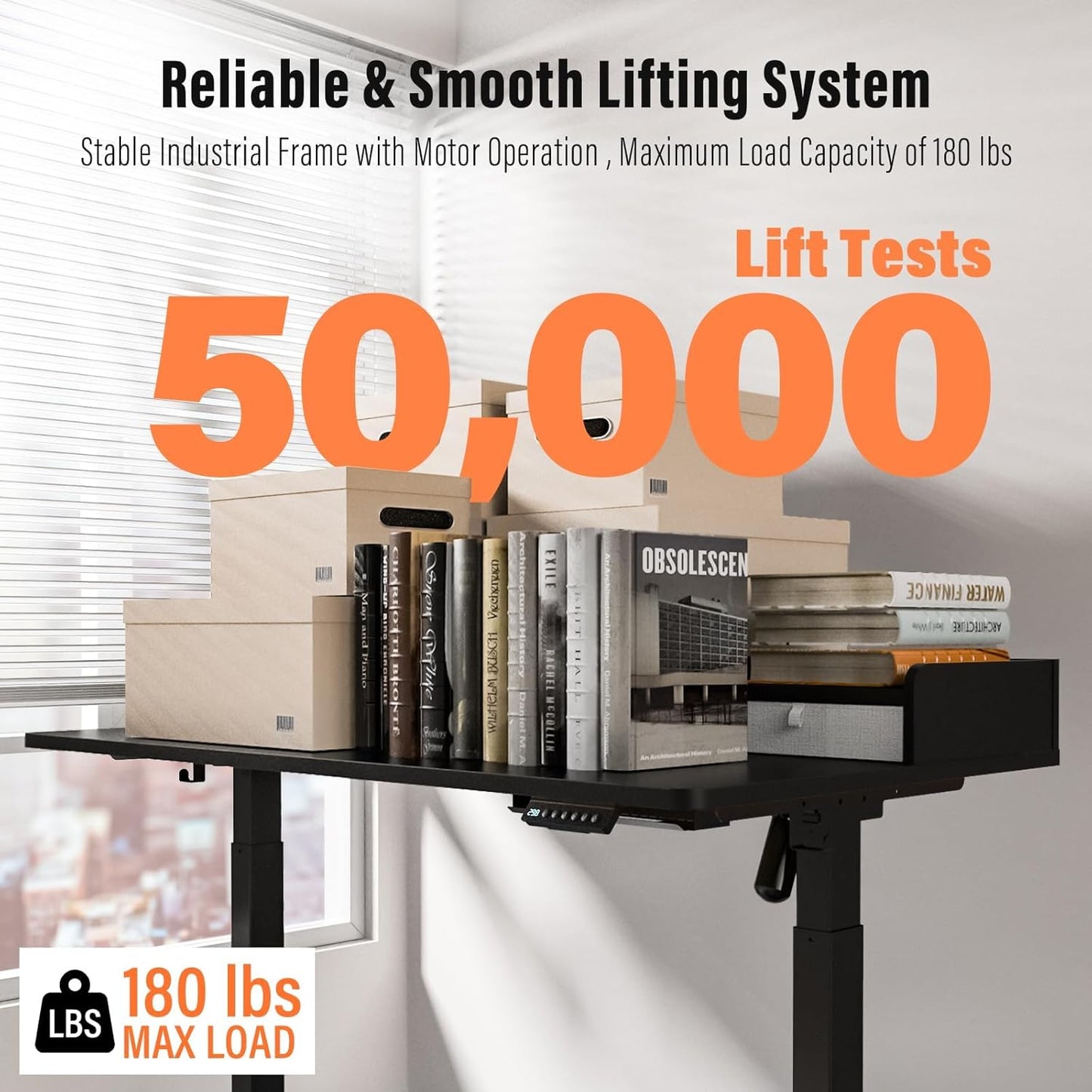 Standing Desk with Drawers,Thickened Table Legs Sit Stand Desk Electric for Home Office & Gaming,Ergonomic Stand Up Desk Cable Management Tray(Classic Black) (Classic Black, 48″ x 30″)