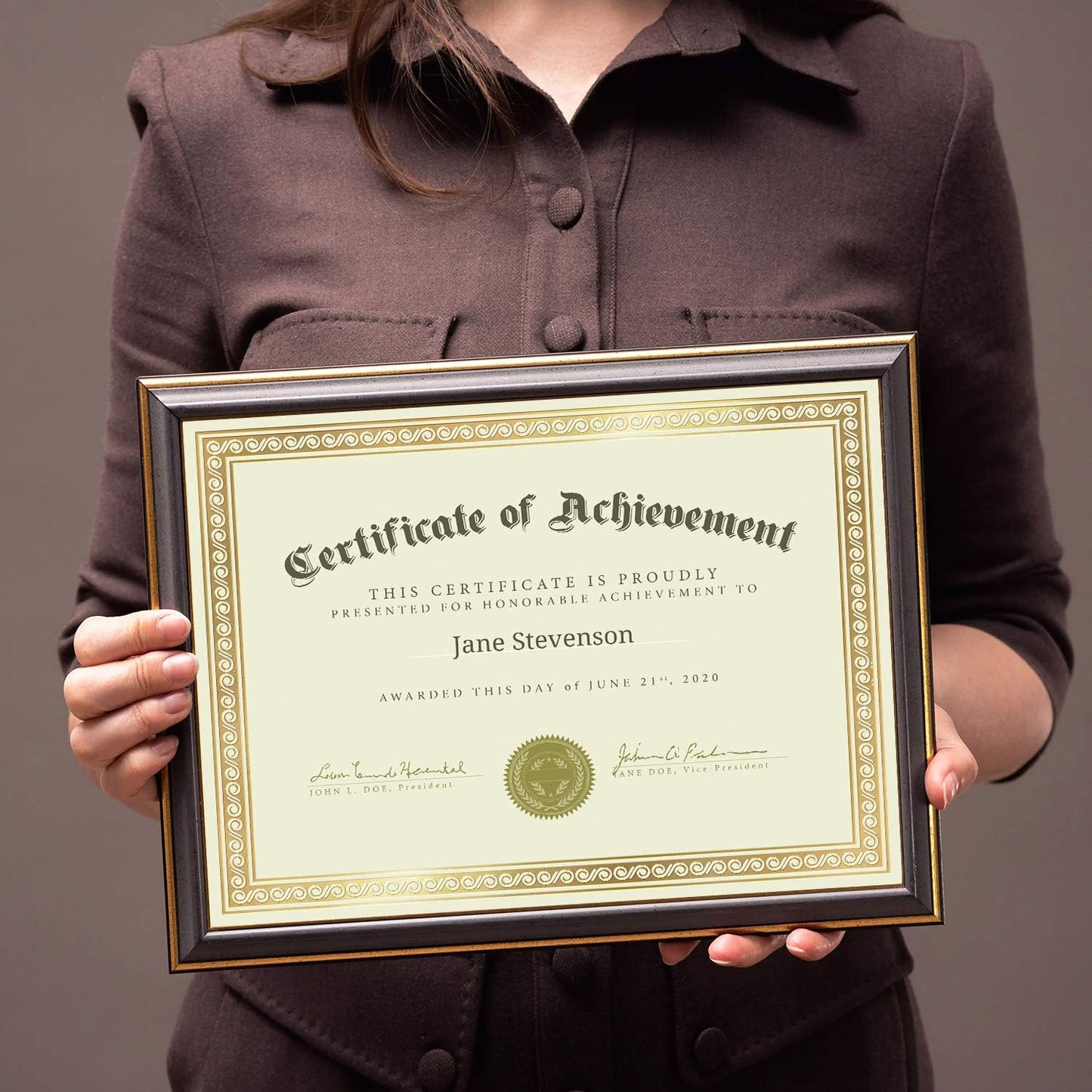 Sweetzer & Orange 50 Certificate Paper 8.5 x 11 for Printing, 180gsm Cardstock Gold Border Award Certificates Paper for Completion of Graduation Diploma, Employee of The Month & Sports Achievements