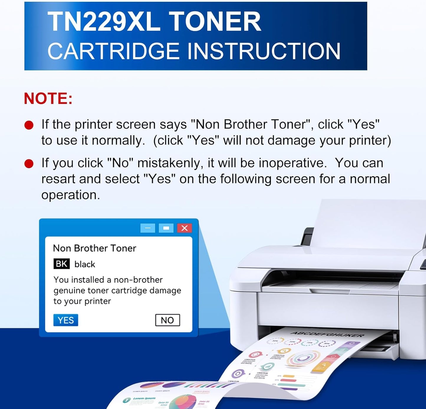 InkNI Compatible Toner Cartridges Replacement for Brother TN229XL TN229 XL TN-229XL Toner Cartridges for MFC-L3780CDW MFC-L3720CDW HL-L3280CDW HL-L3220CDW HL-L3300CDW Printer (TN-229XLBK/C/M/Y-5 Pack)