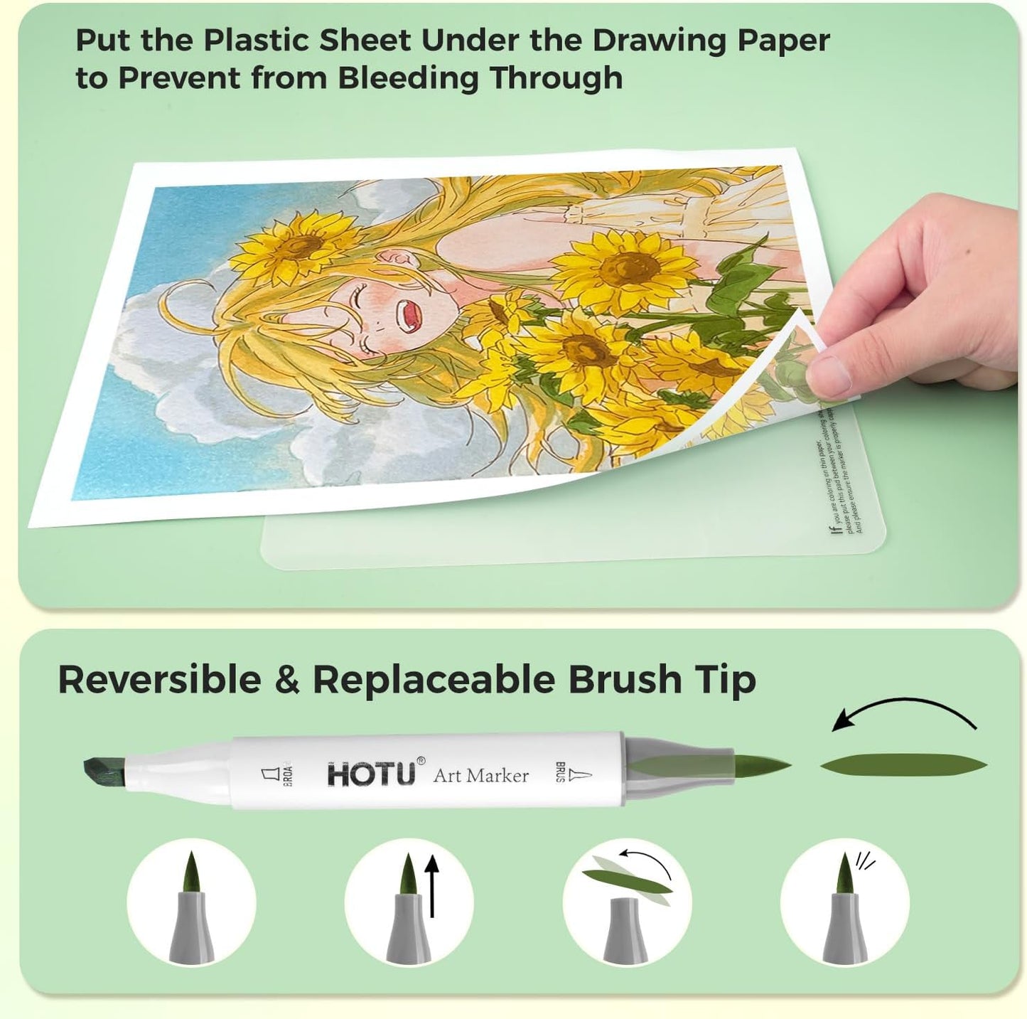 Alcohol Markers Brush Tip-120 Colors Dual Tip Brush & Chisel Art Marker Set for Artist Coloring Illustration with Line Art for Coloring, Colorless Blender, Swatch Card, Anti-bleed Pad