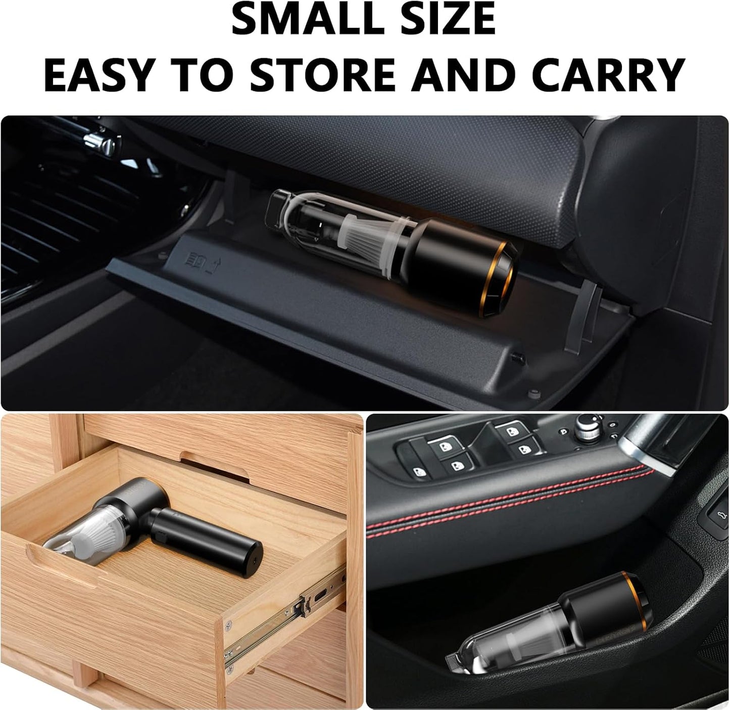 Handheld Vacuum,Car Vacuum Cleaner,4-in-1 20000PA High Power Portable Rechargeable Vacuum Cleaner with Brushless Motor, Small Handheld Vacuum & Air Blower & Pump-Black