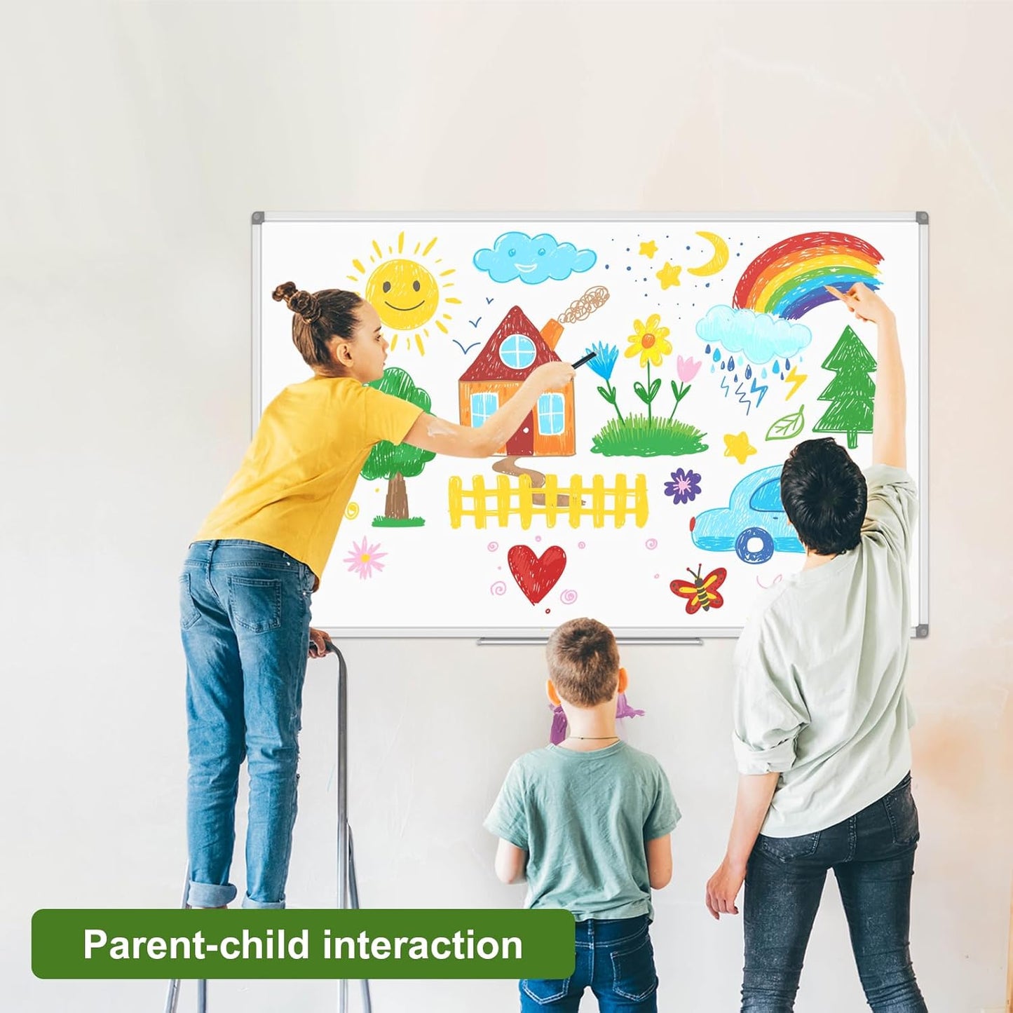 Lockways Large Dry Erase Board 72 x 48 Inch, Magnetic White Board for Wall, Aluminium Frame Whiteboard with Marker Tray for Office & School