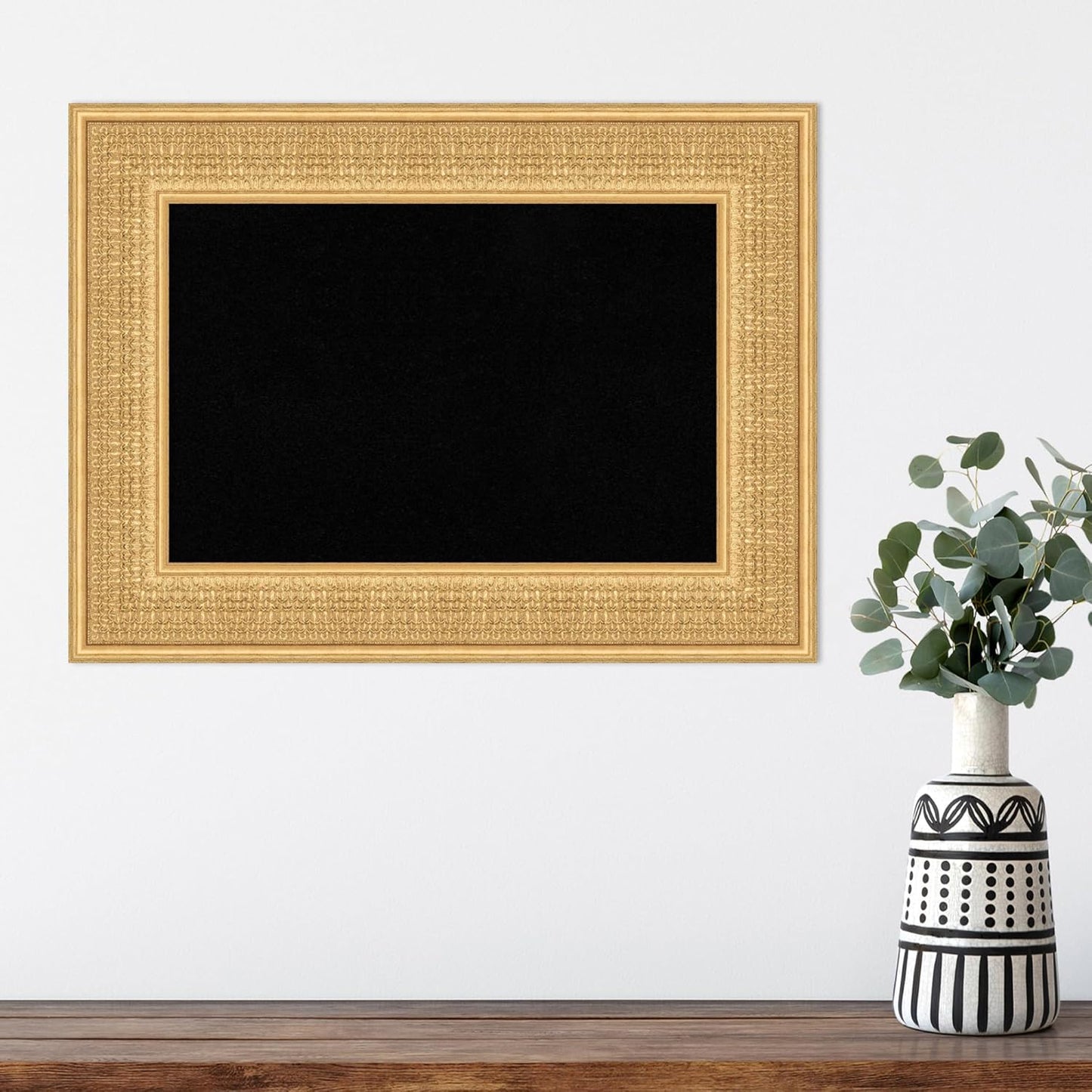 Amanti Art Black Cork Board for Wall, 18x24 Vision Board with Gold Wood Frame, Small Corkboard Office Decor for Home Organization, Traditional Corkboard Pinboard to Display Items for Home