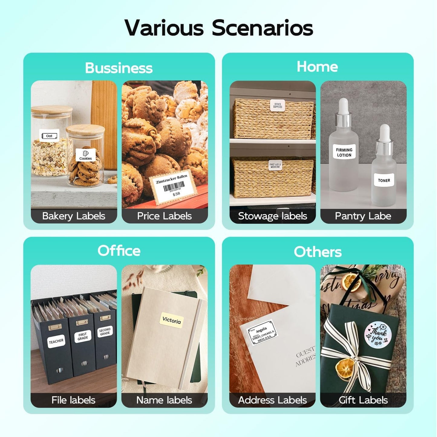 Phomemo M120 Label Maker Machine with Tape, 2 Inch Bluetooth Label Printer for Small Bussiness, Office, Home, School, Barcode Label Maker with Versatile App with 1000+Icons and 100 Fonts, Green